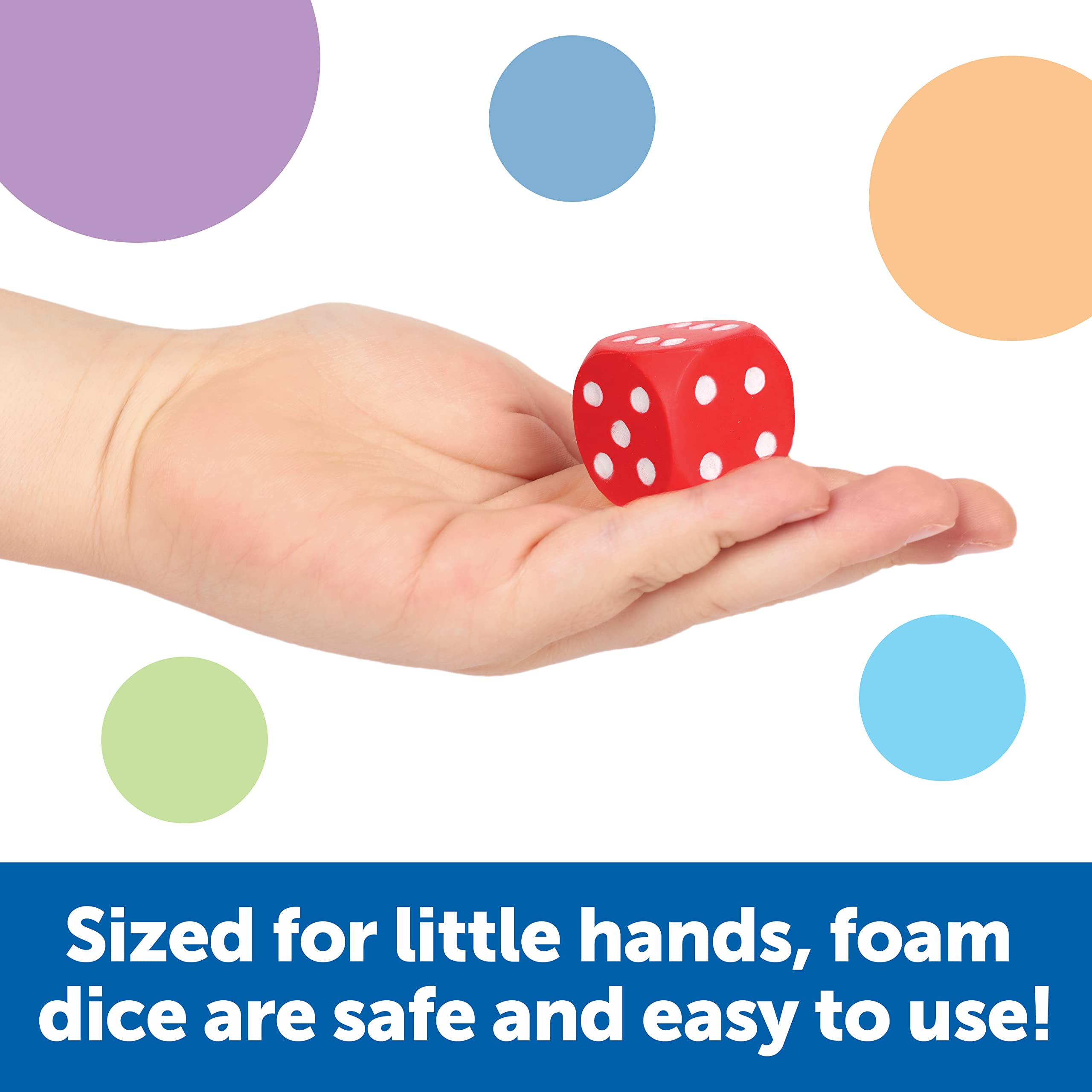 Learning Resources Foam Dot Dice - Soft Material, Large Size for Group Play | Set of 2 5