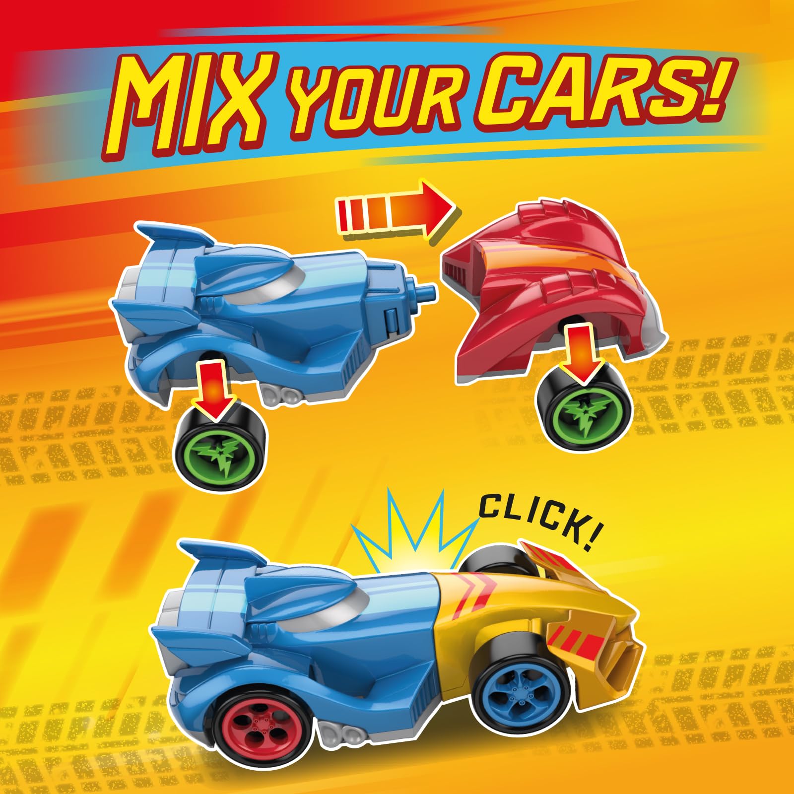 T-RACERS Mix ´N Race 3 Pack – Collectible Interchangeable Cars for Kids 3 Years and Up 5