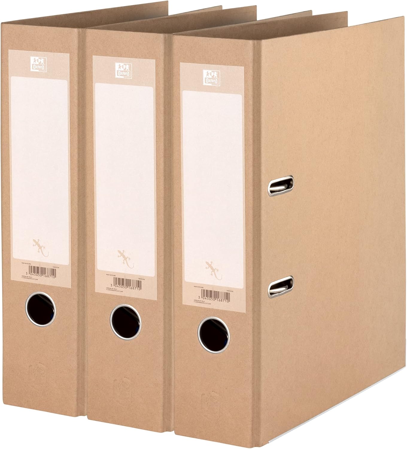 Oxford A4 Lever Arch File, Touareg, Natural, Pack of 3 Folders,A4,8 cm Brown