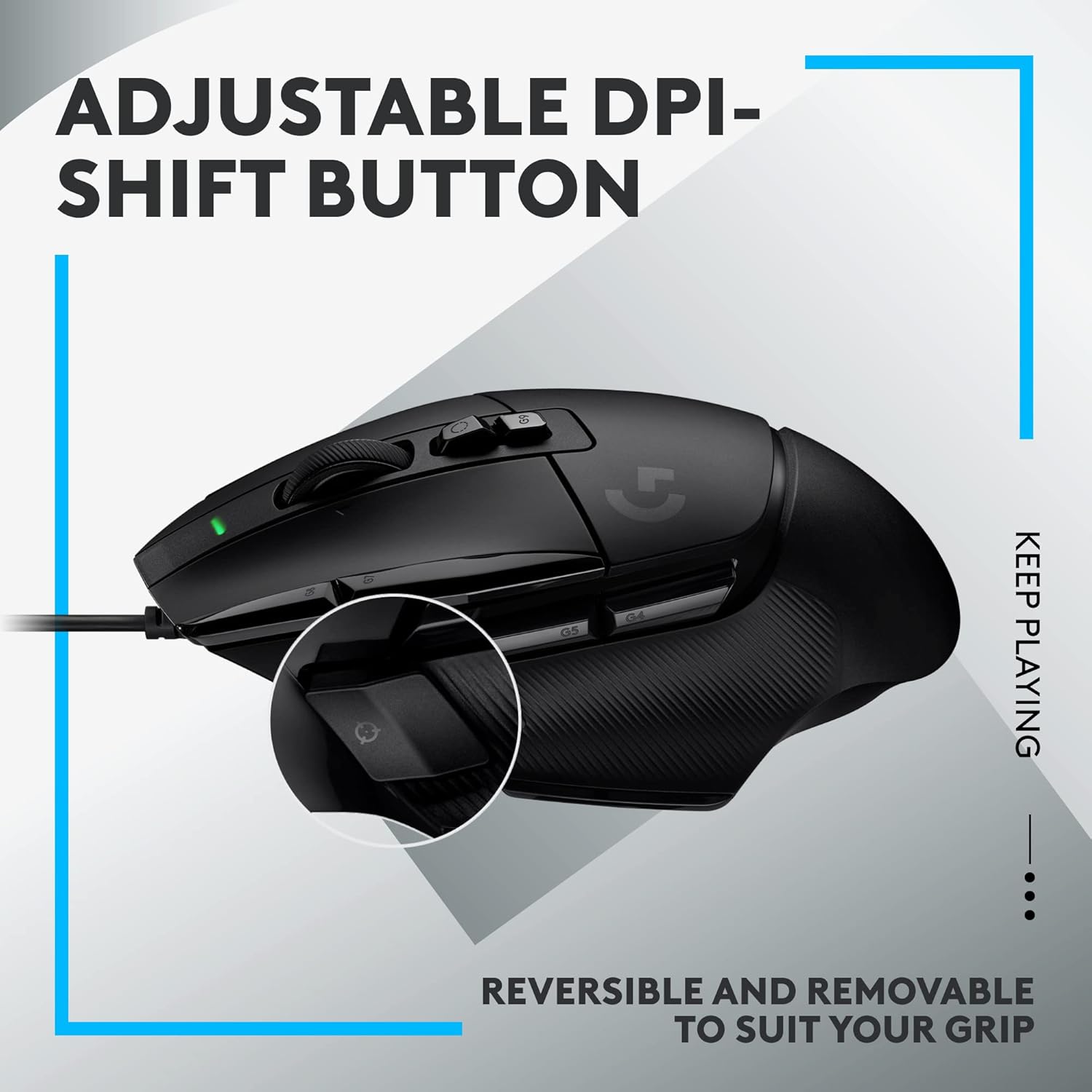 Logitech G G502 X Wired Gaming Mouse - Black with LIGHTFORCE Hybrid Optical-Mechanical Switches 7