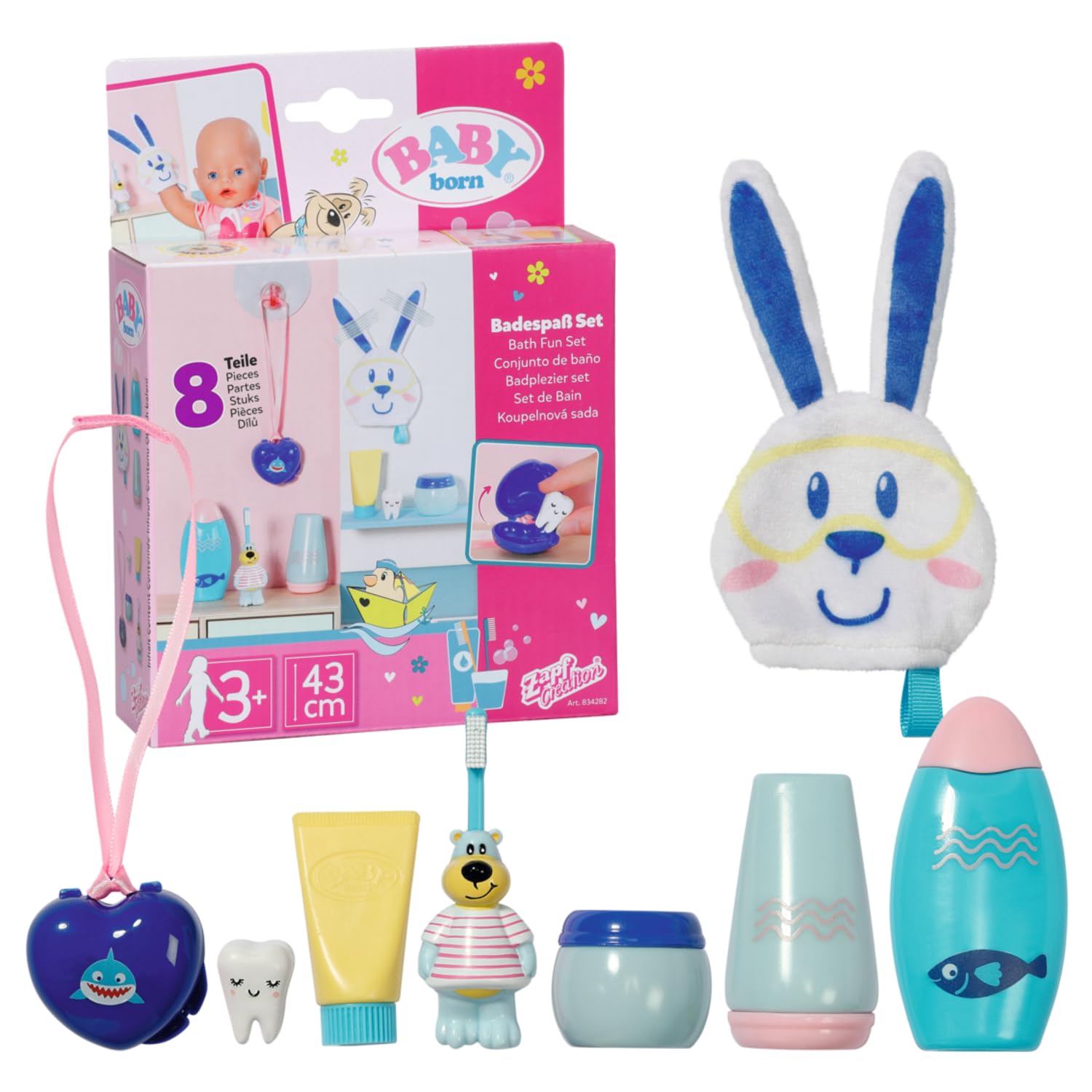 BABY born Bath Fun Set - 8-Piece Bathroom Accessory Playset for Dolls up to 43cm 14