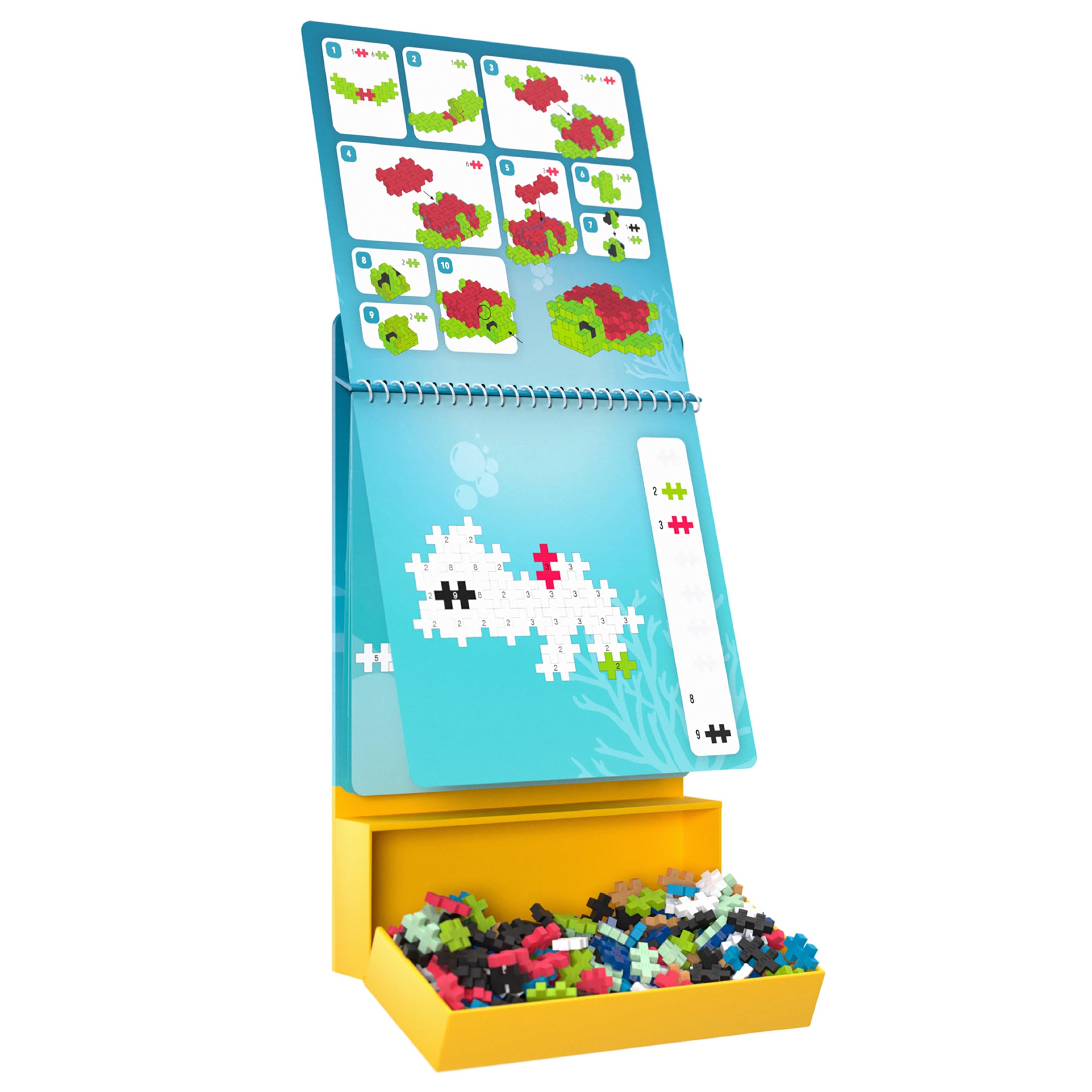 PLUS PLUS Puzzle by Number Activity Pad - 125-Piece Travel Building Set for Kids 5+ 11