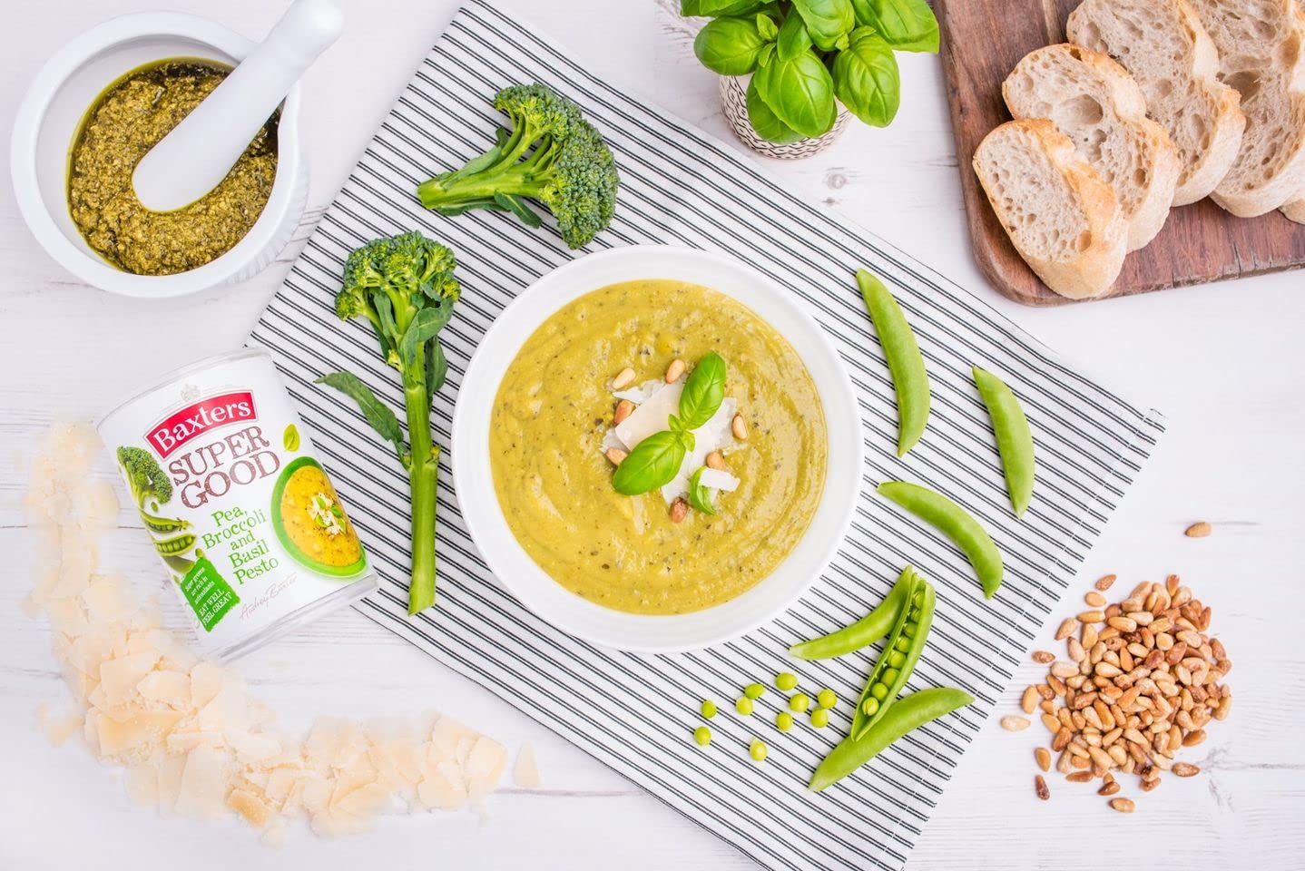 Baxters Super Good Pea, Broccoli and Basil Pesto Soup - 400g Can