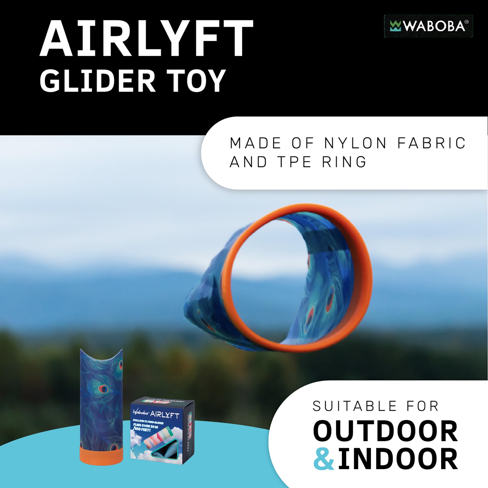 Waboba Airlyft - Lightweight Air Glider Toy for Ages 3+ | Flies Over 30m | Indoor/Outdoor Play 2