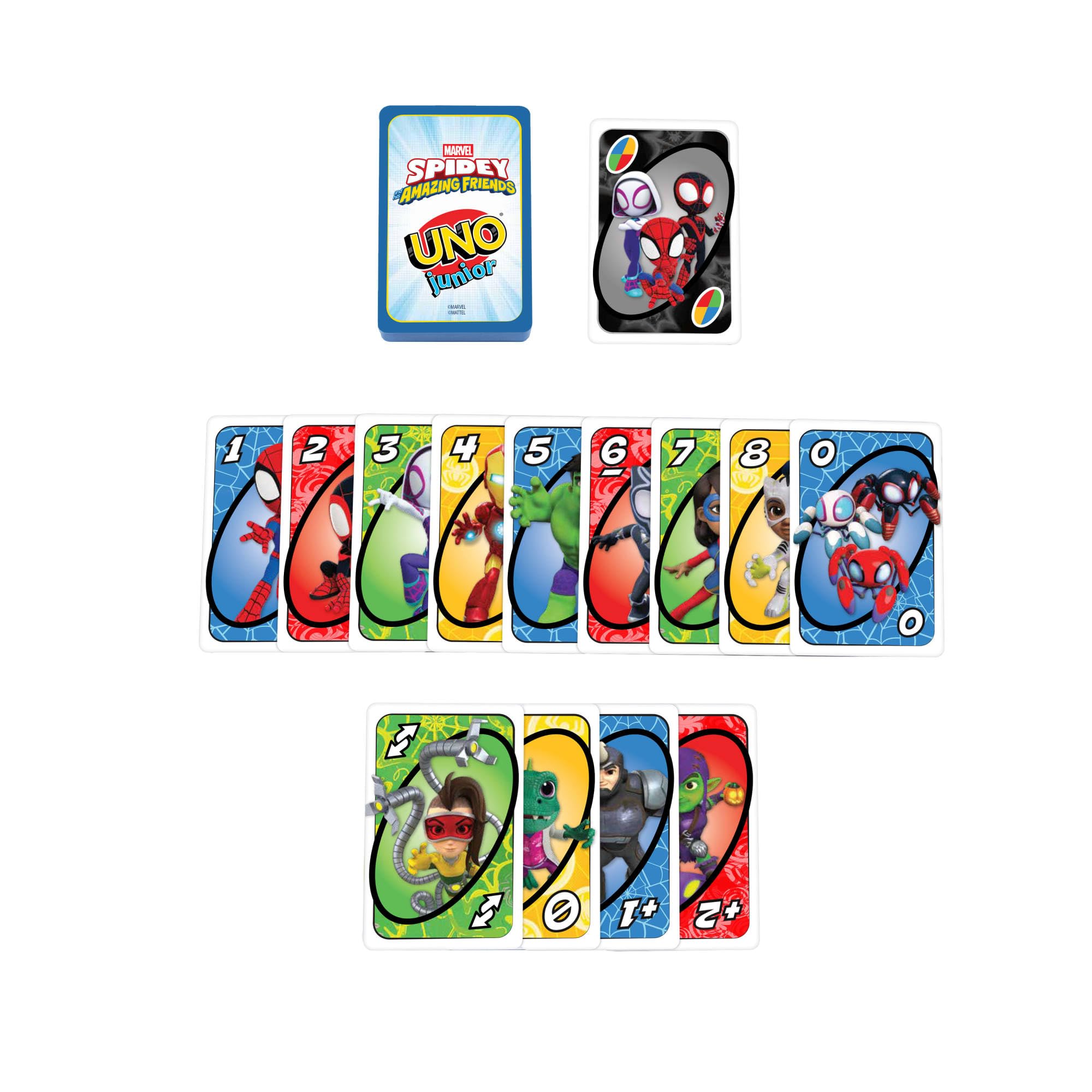 UNO Junior Marvel Spidey and His Amazing Friends Card Game - Ages 3+ | 2-4 Players | 56 Cards 5