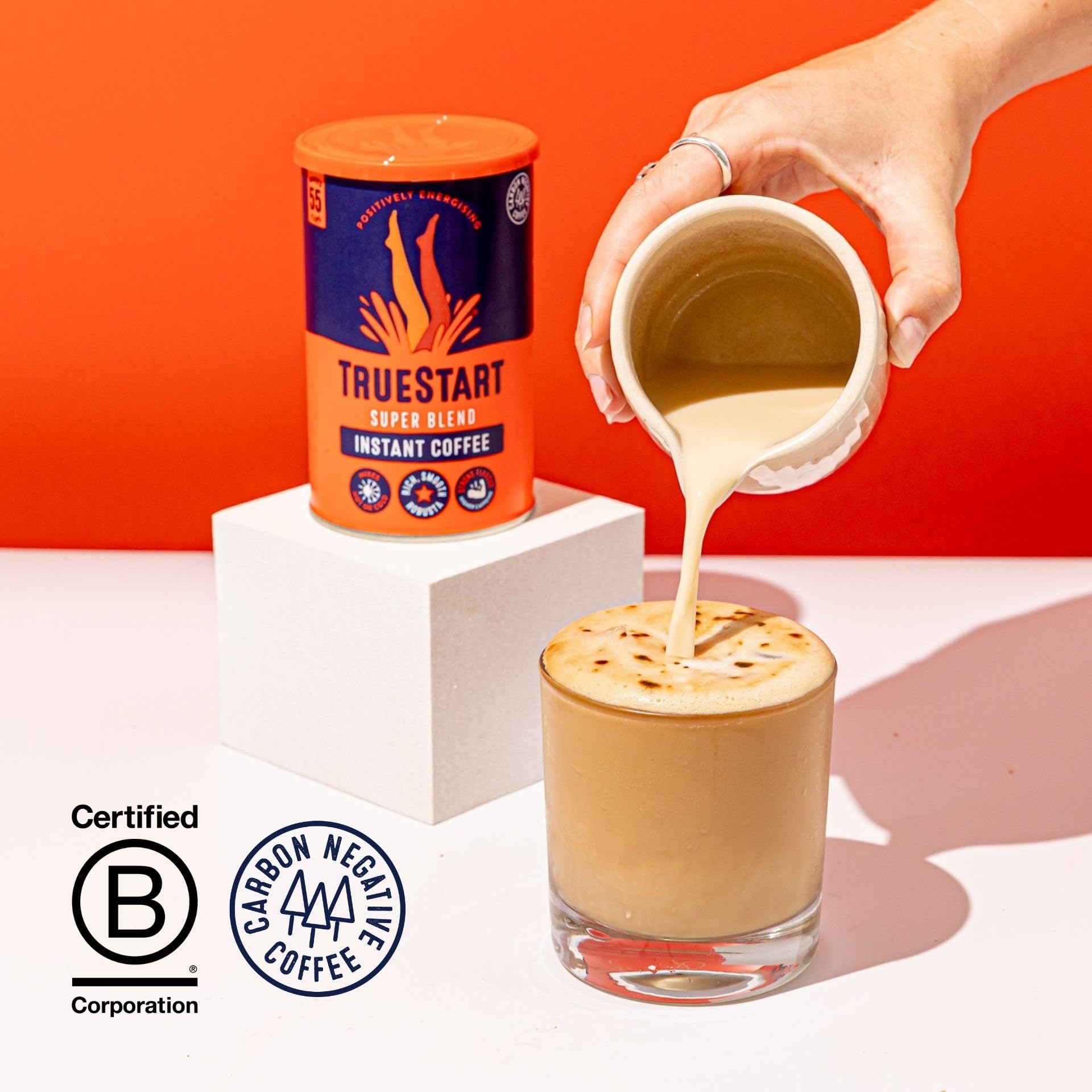 TRUESTART Barista Grade Super Blend Instant Coffee - Strong Dark Roast, 100% Robusta | 6 x 100g Tins 7