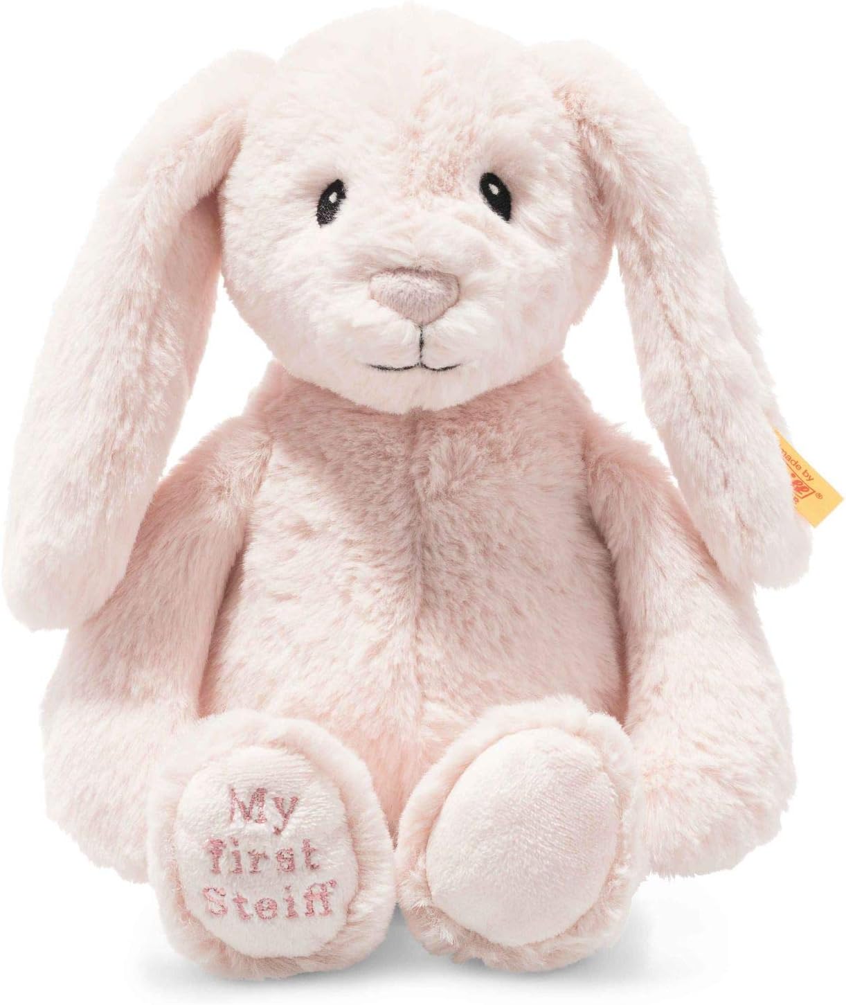 Steiff My First Hoppie Rabbit - Soft Cuddly Plush Toy for Newborns, 26 cm, Pink