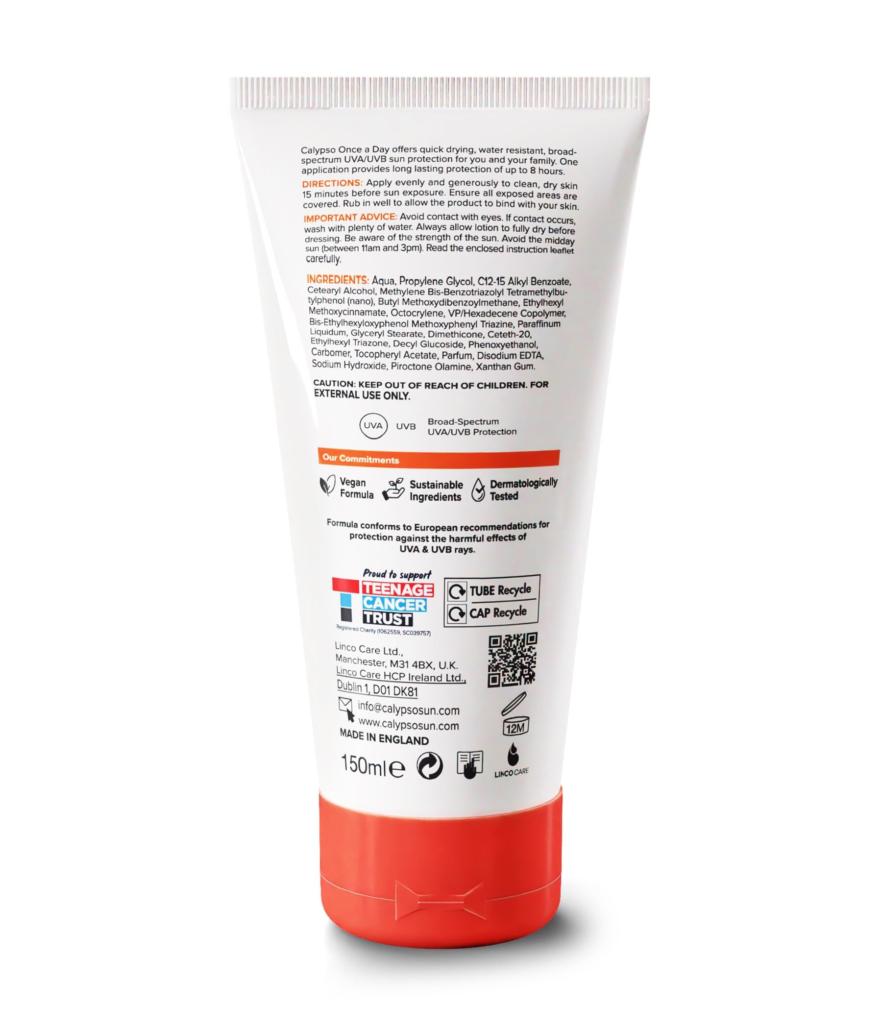 Calypso Once a Day Sun Protection Lotion SPF 40 - 150 ml | UVA/UVB Protection | Water Resistant 4