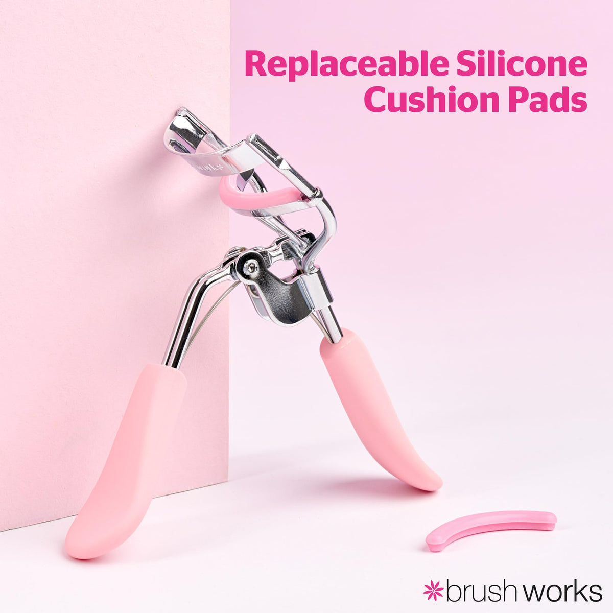 Brushworks Pink & Silver Eyelash Curler - Enhances & Curls Lashes Without Breaking 5