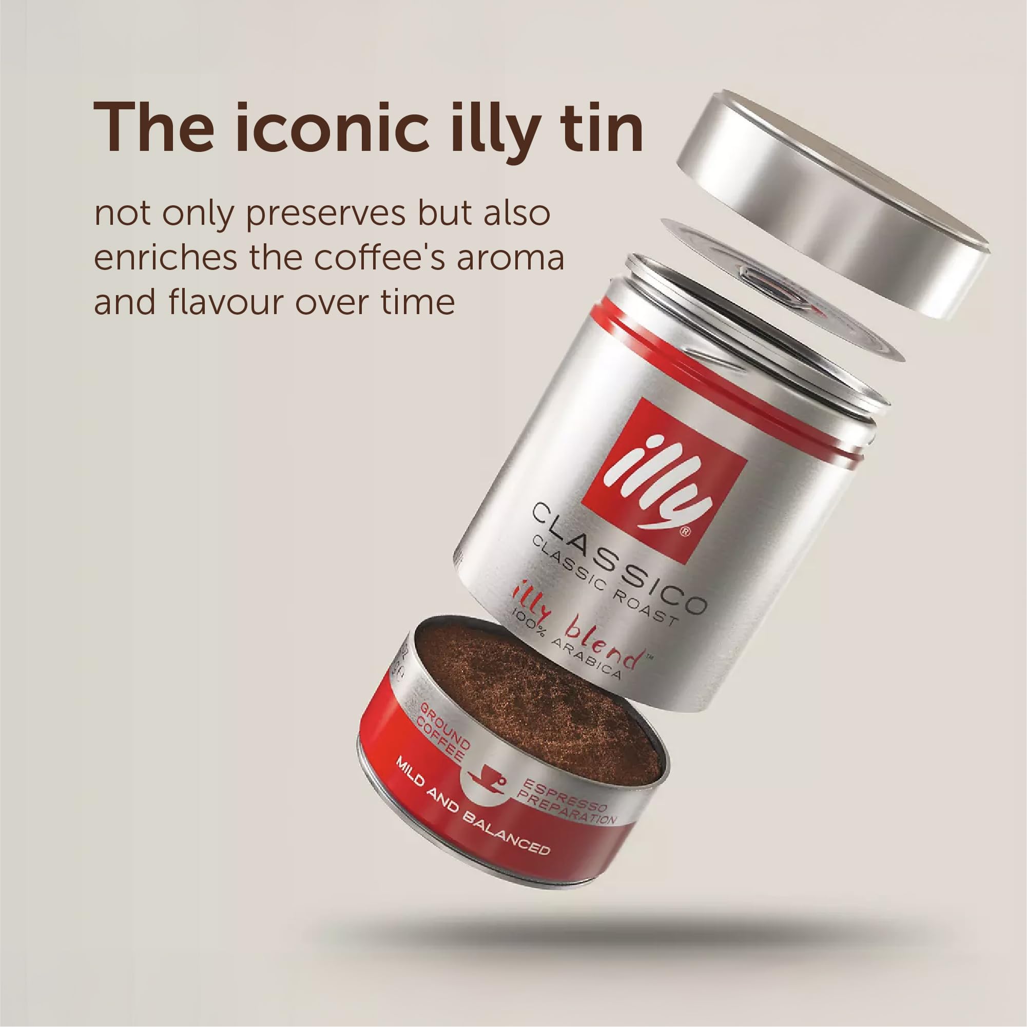 illy Coffee Beans - India Dark Roast - 100% Whole Arabica - 250g Tin 5