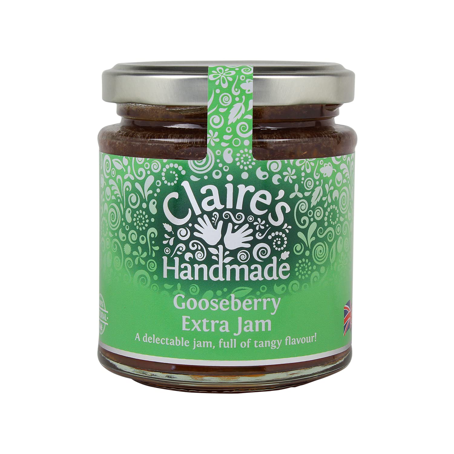 Claire's Handmade Gooseberry Extra Jam - Tart & Full-Flavoured | 227g | Vegan & Gluten Free
