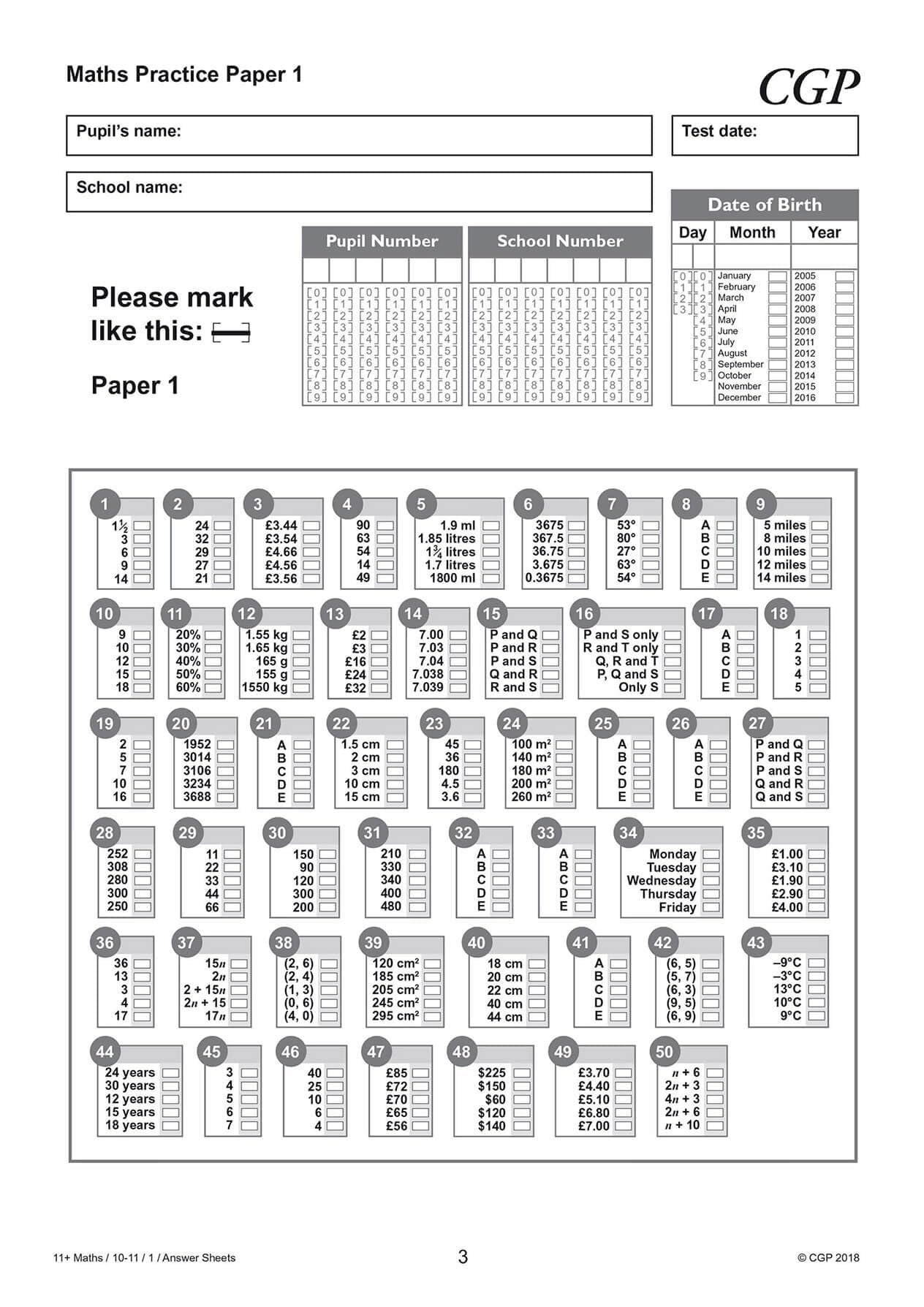 CGP 11+ GL Maths Practice Papers - Ages 10-11 | Pack 1 | Includes Parents' Guide & Online Edition 6