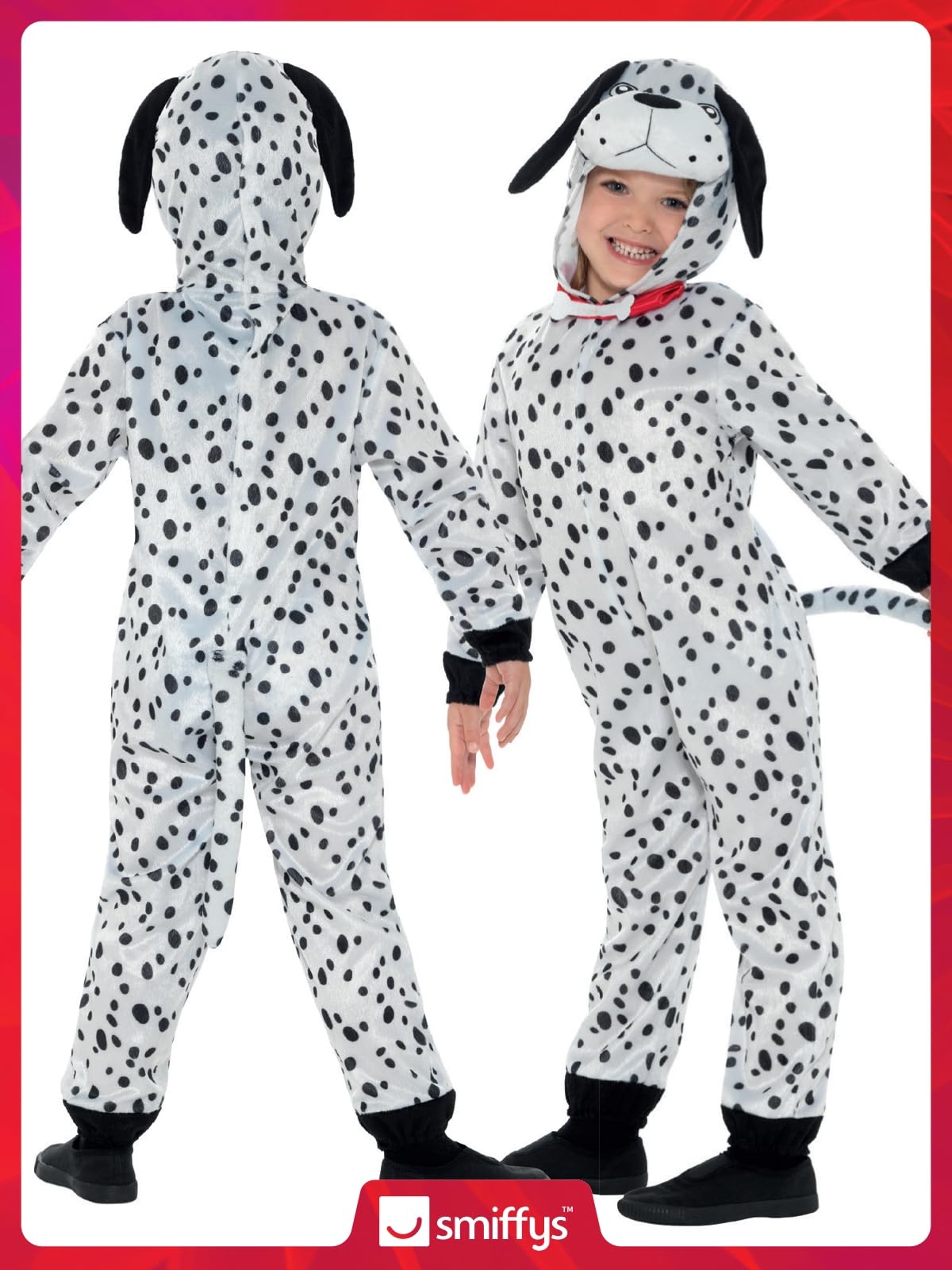 Smiffys Dalmatian Costume - Children's Black & White Hooded Jumpsuit with Tail 7