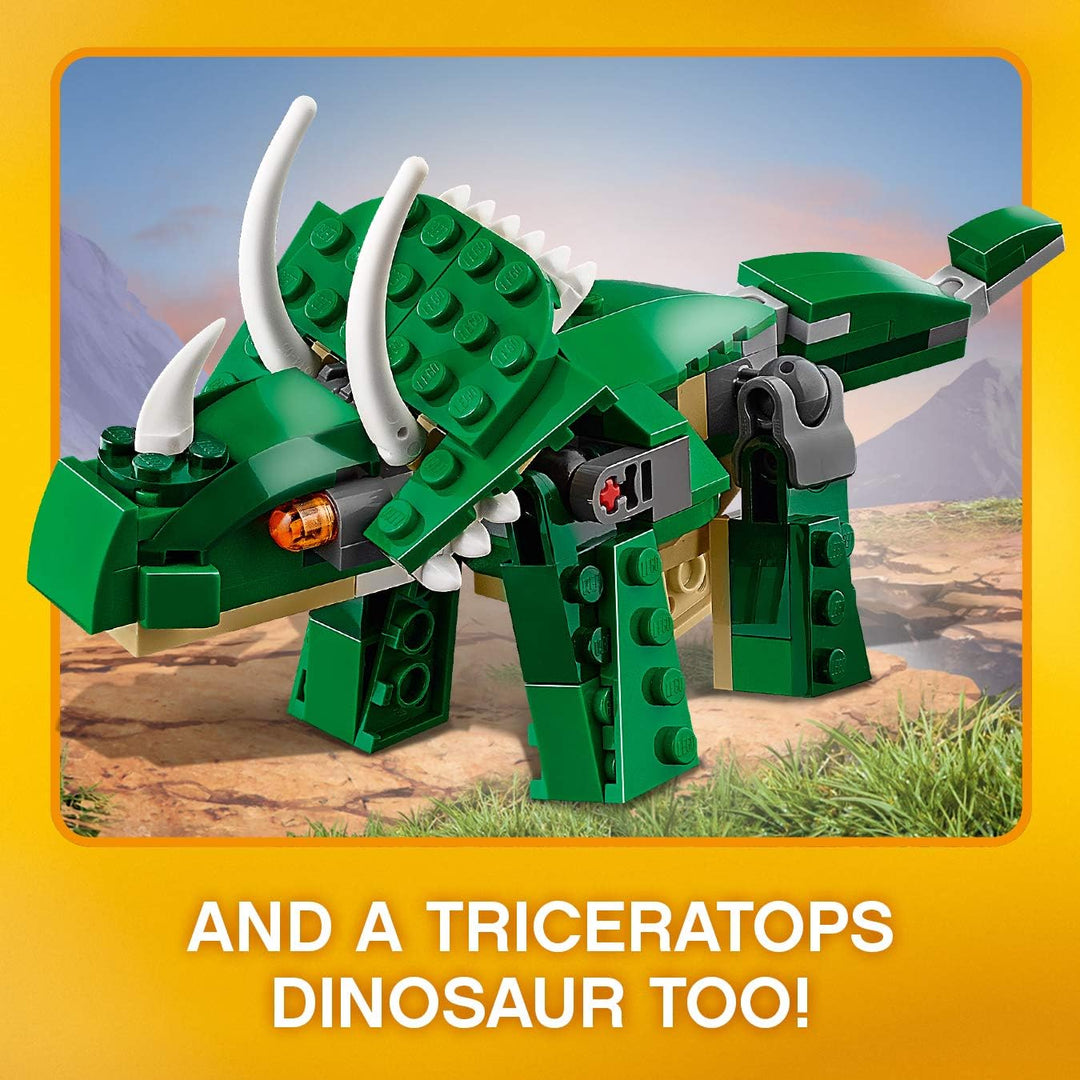 LEGO Creator Mighty Dinosaurs 3-in-1 Building Set - T-Rex, Triceratops & Pterodactyl - 174 Pieces