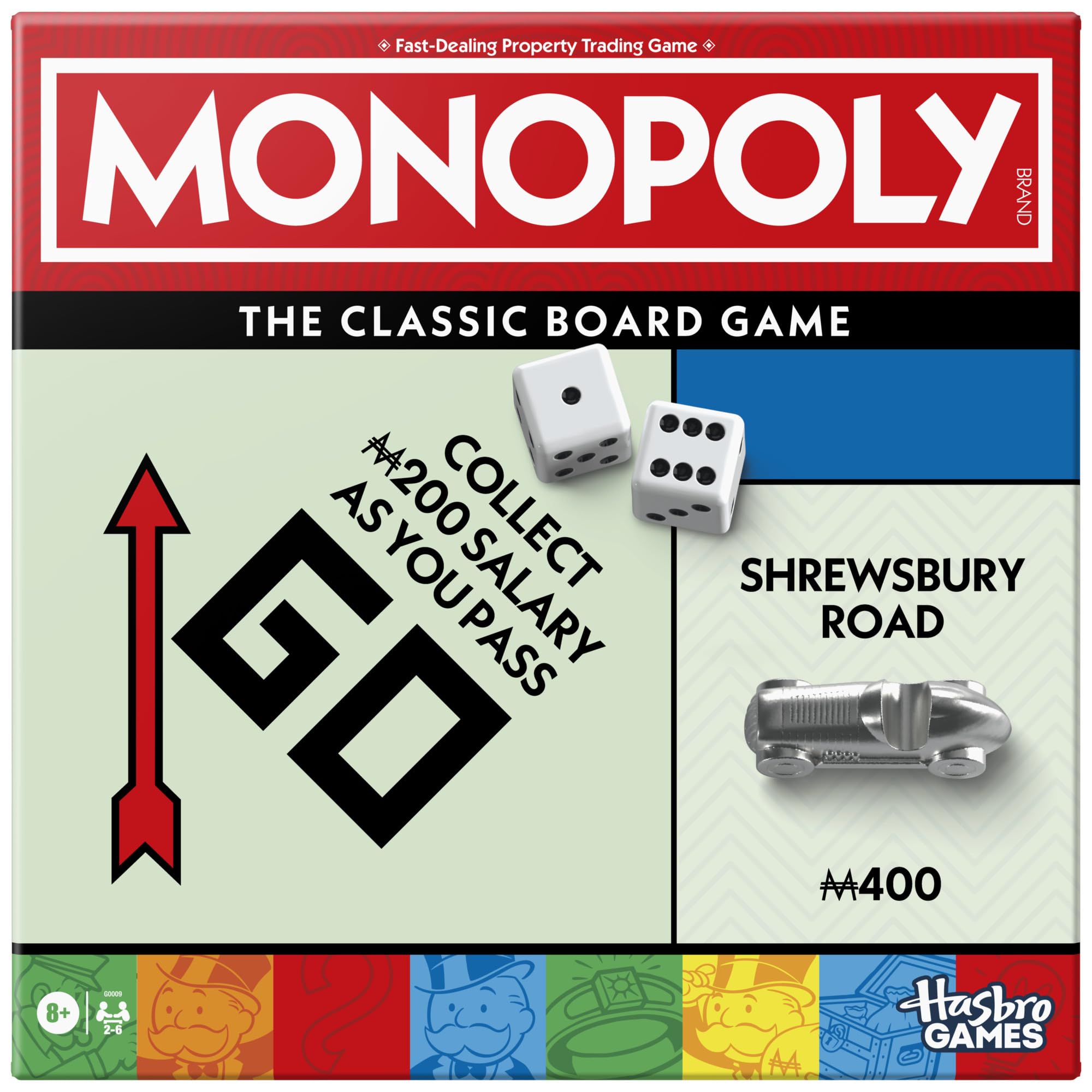Monopoly Standard Edition Board Game - Family Fun, Ages 8+, 2-6 Players, Multi-color