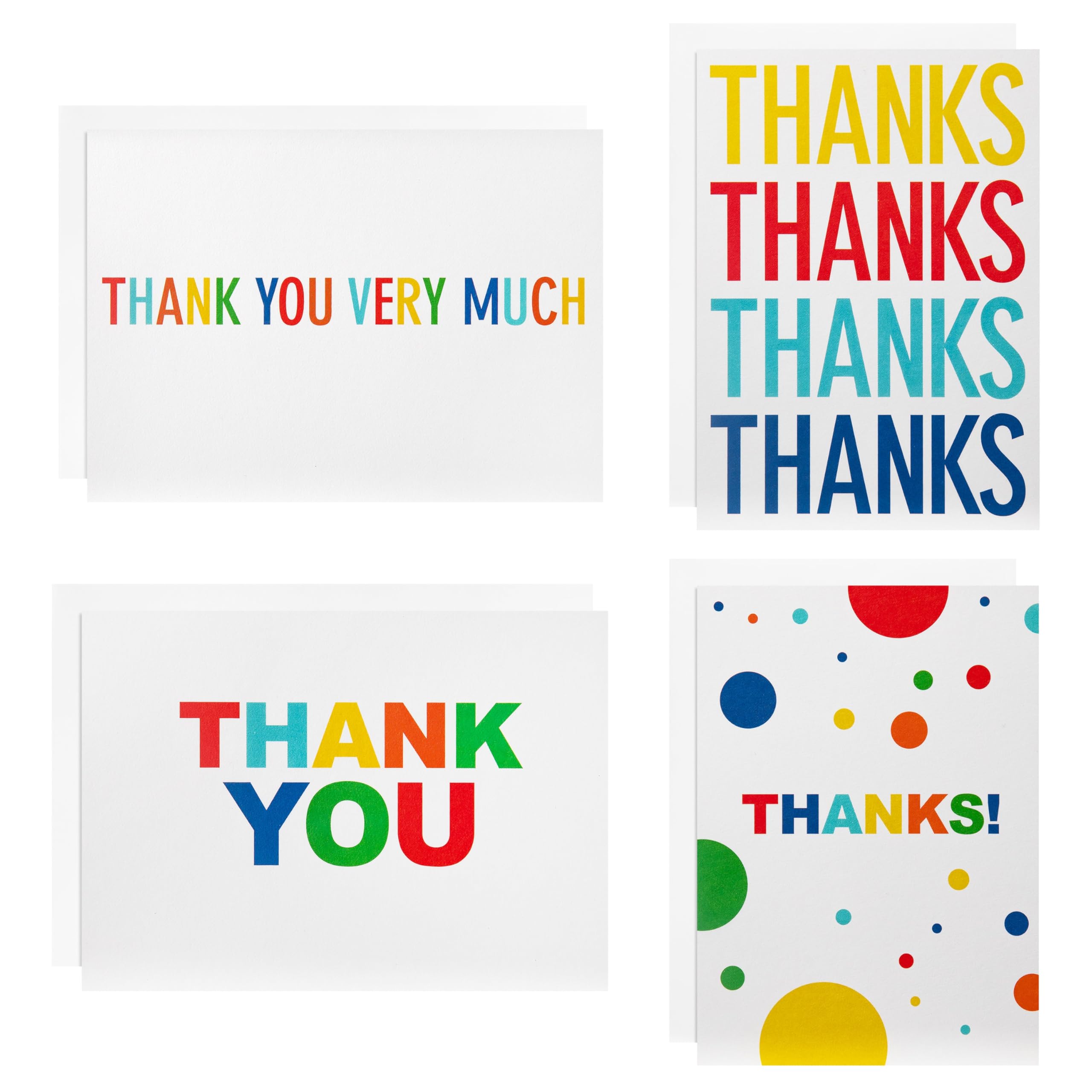 Hallmark Thank You Cards Multipack - 48 Cards, 4 Designs, Blank Inside | FSC Certified