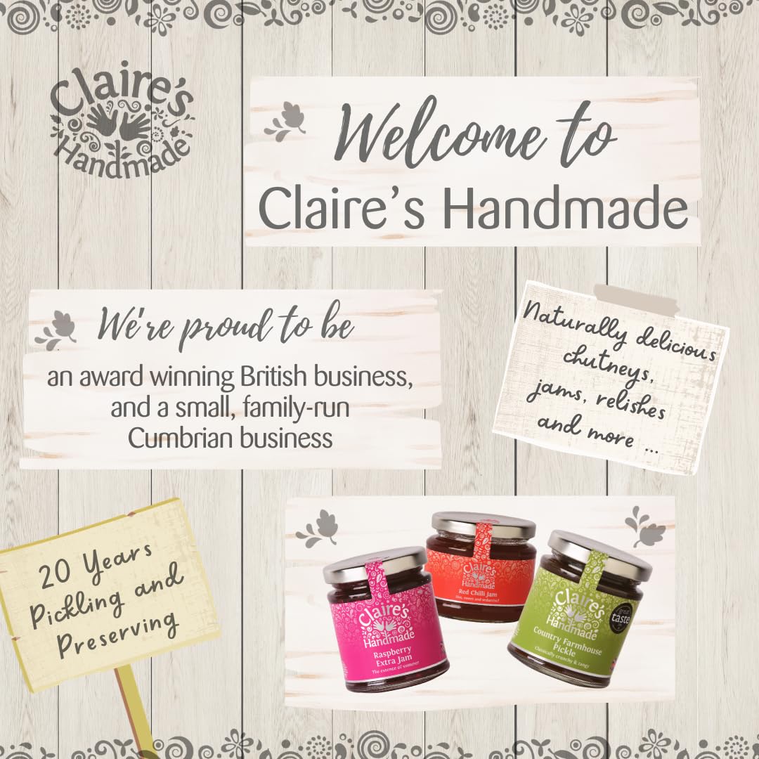 Claire's Handmade Fig & Apple Chutney with Dark Rum - Vegetarian, Vegan, Great Taste Award Winner (200g) 3