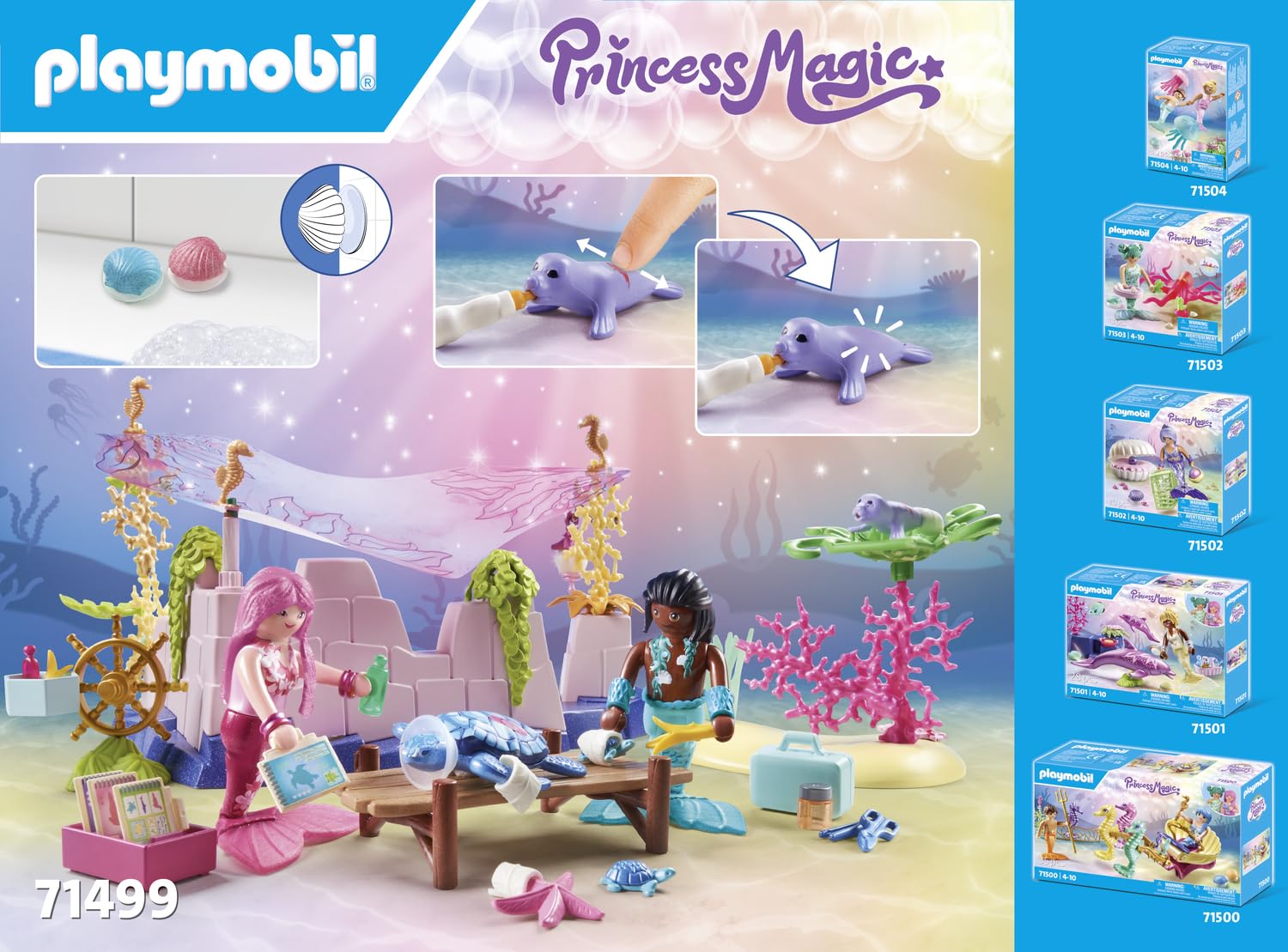Playmobil Mermaid Sealife Care - Underwater Adventure Playset for Kids 4+ 7