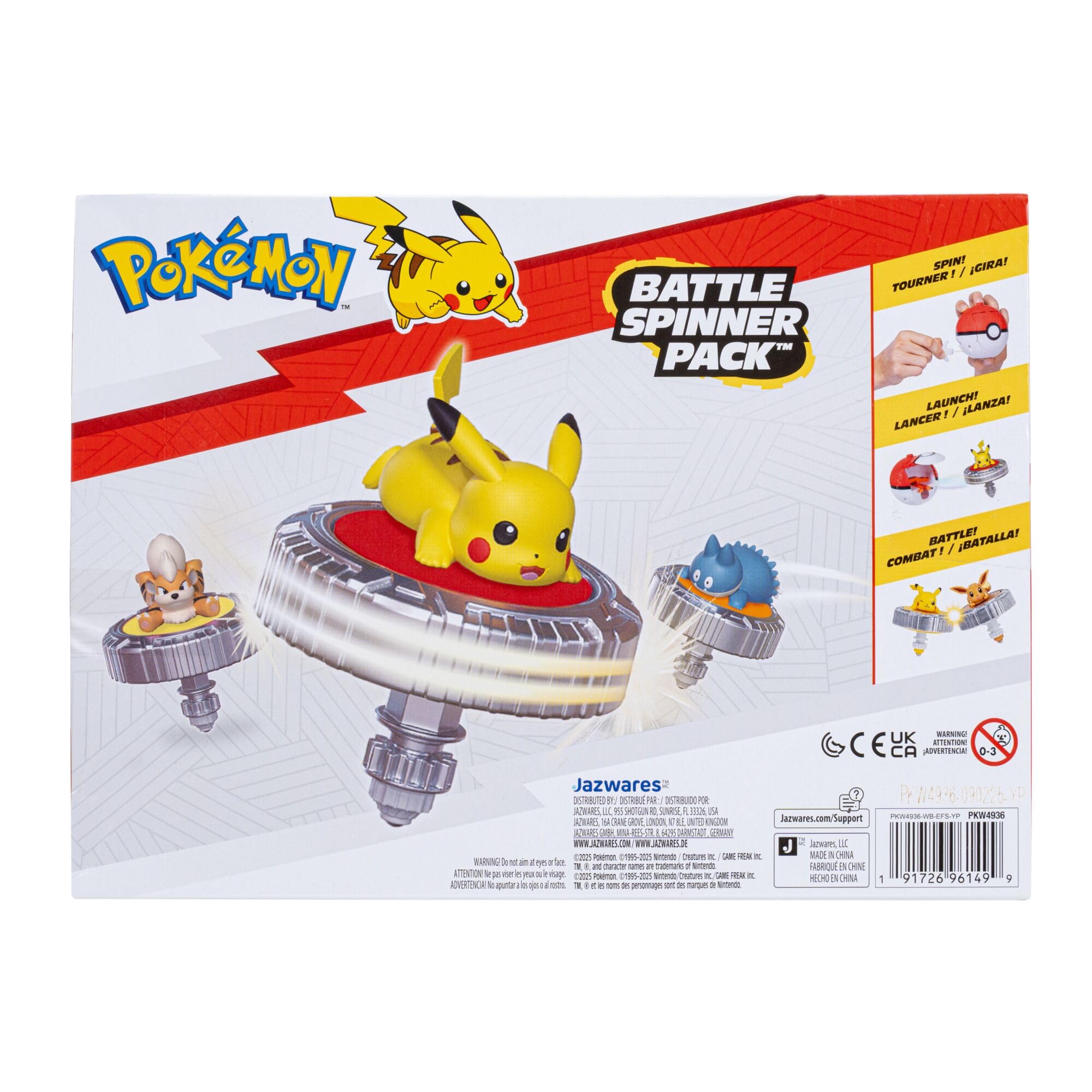 Pokémon Pikachu Battle Spinner Pack - Includes Pikachu Battle Spinner & Poké Ball Spinner Launcher | Ages 4+ 7