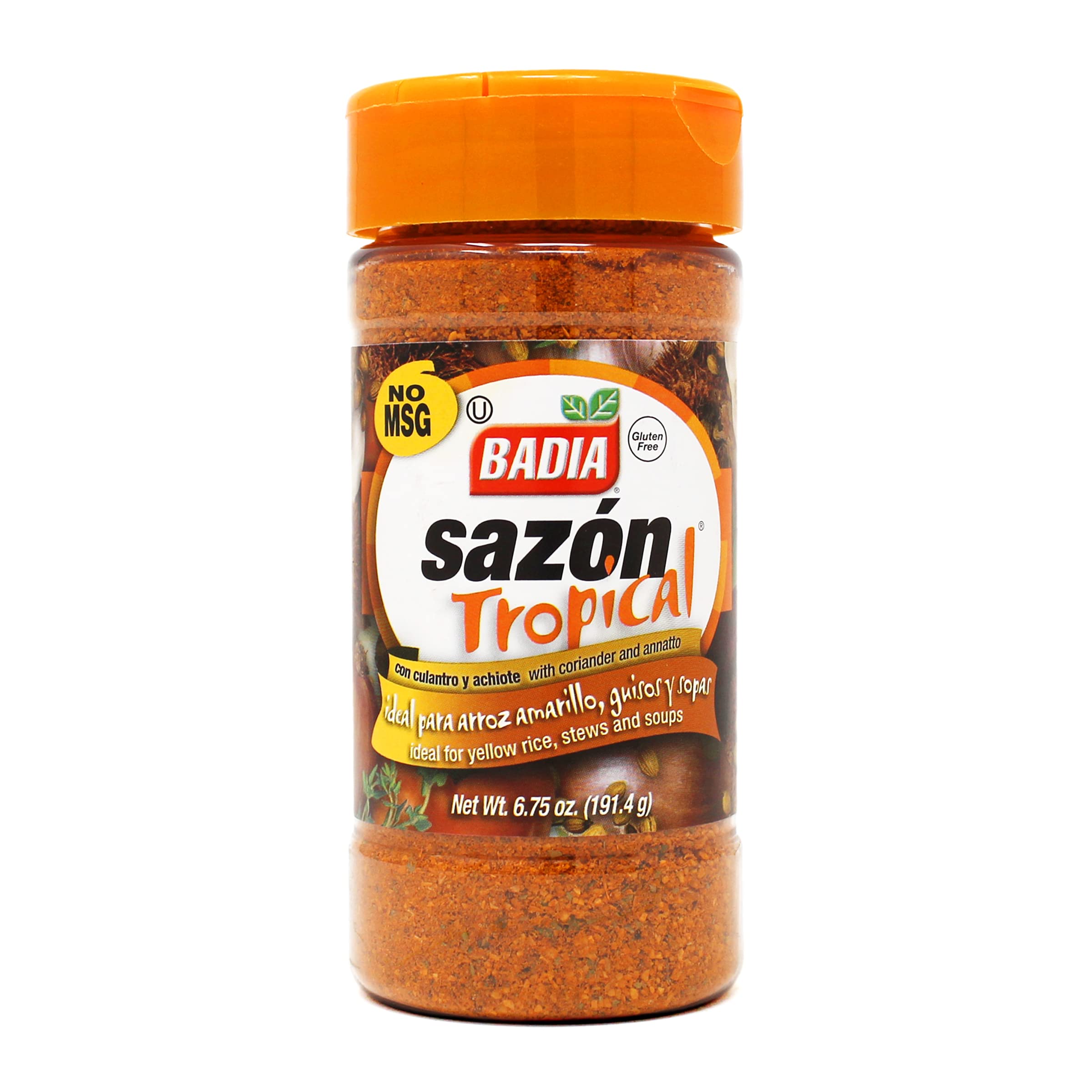 Badia Sazon Tropical Seasoning with Coriander & Annatto | 191.4g Jar | American Import