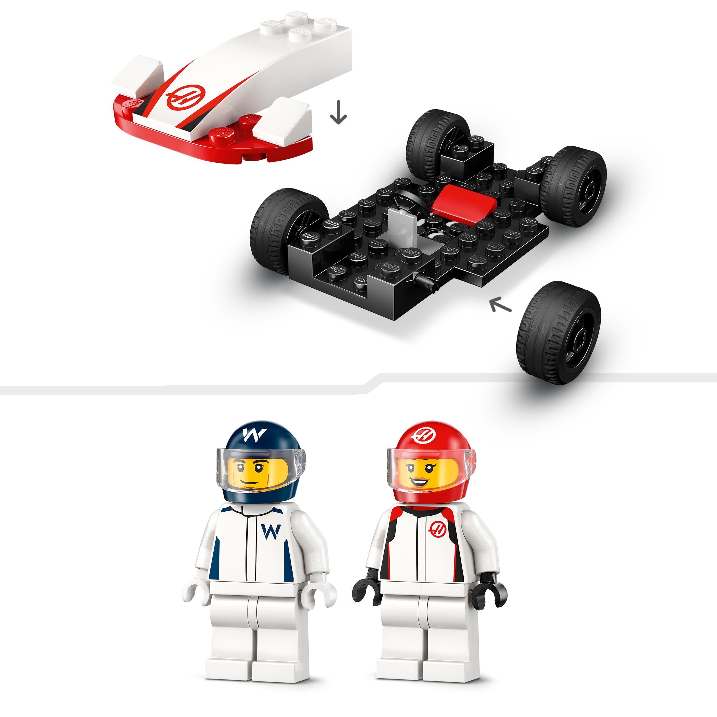 LEGO City F1 Williams Racing & Haas F1 Race Cars - Toy Formula 1 Building Set for Kids 4+ 2