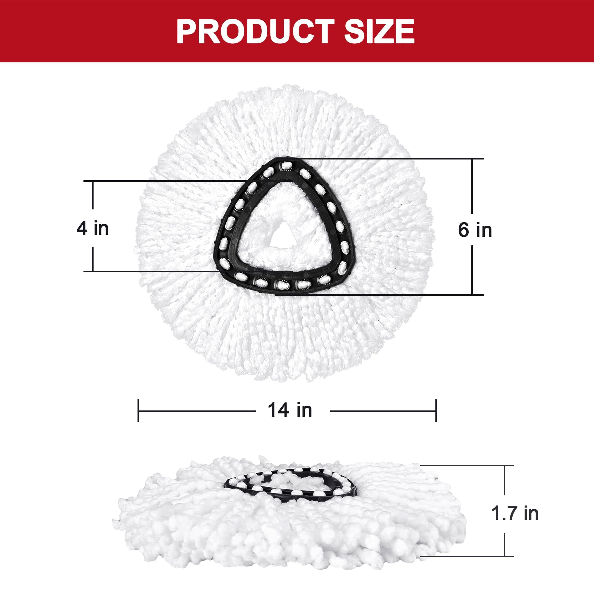 Tidy Monster - 4 Pack Microfiber Mop Head Replacement for Vileda EasyWring 1-Tank Spin Mop 4