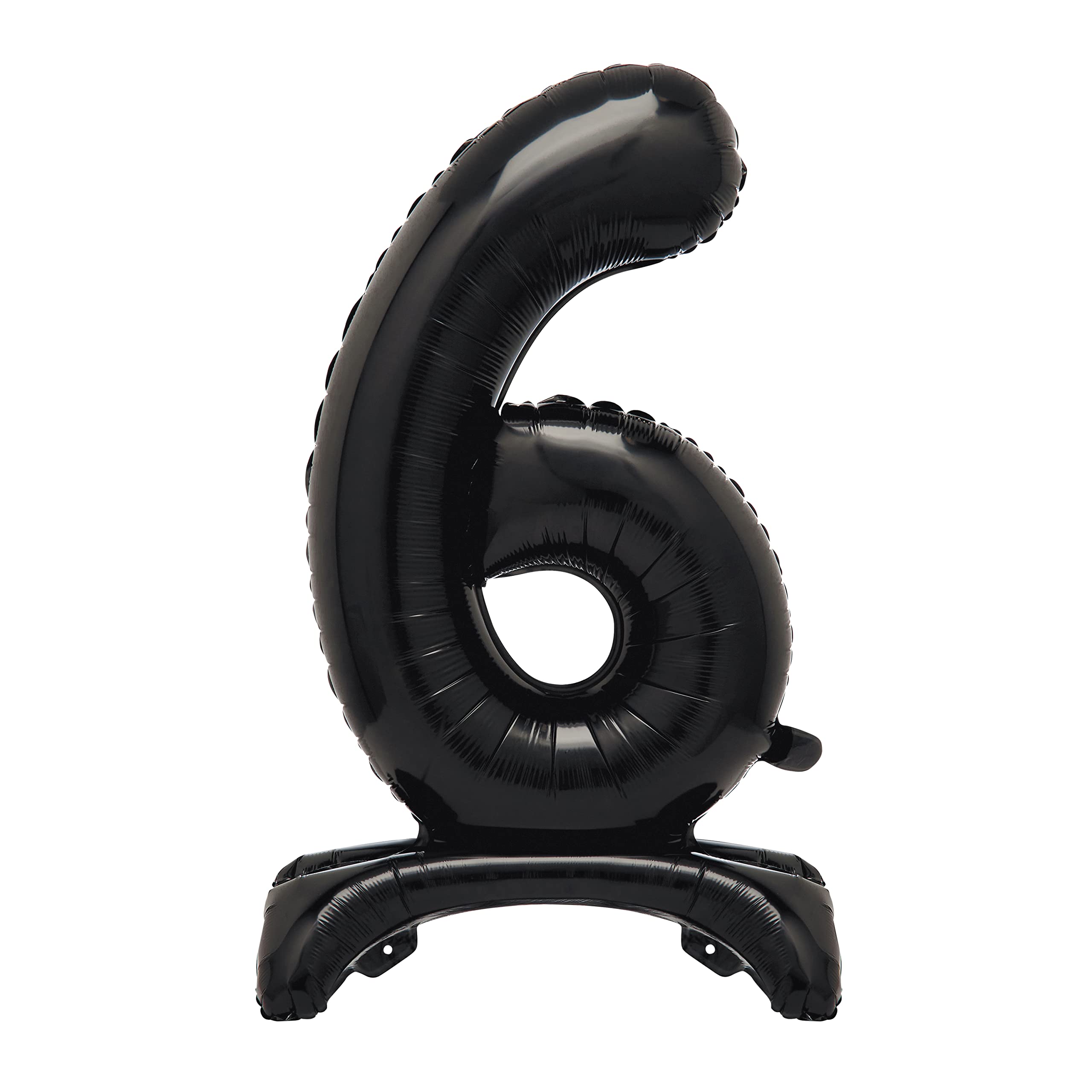 Unique Black Standing Number 6 Foil Balloon 30" - Party Decoration for Birthdays & Events 1