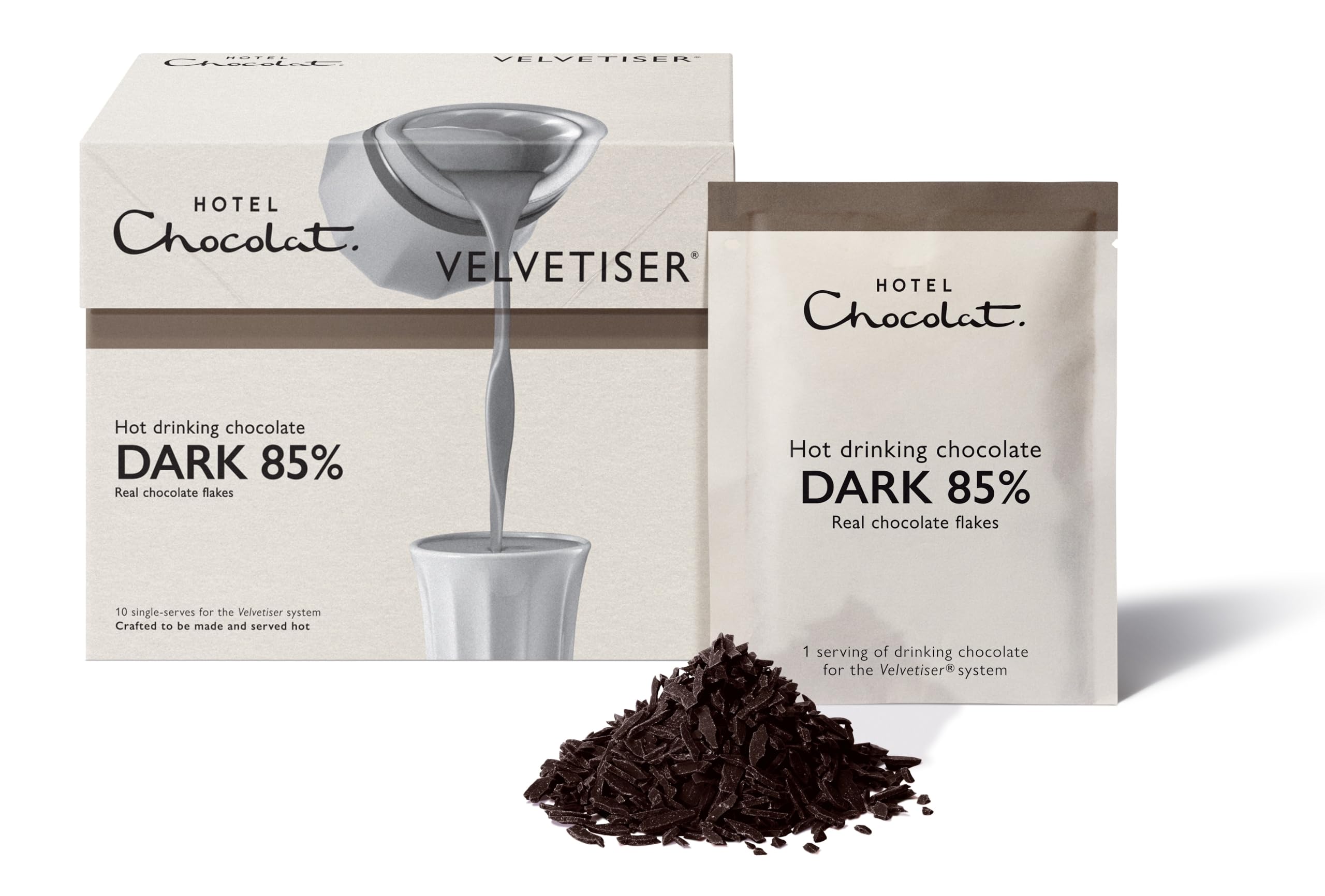 Hotel Chocolat - 85% Dark Hot Chocolate Sachets (10 Sachets) 1