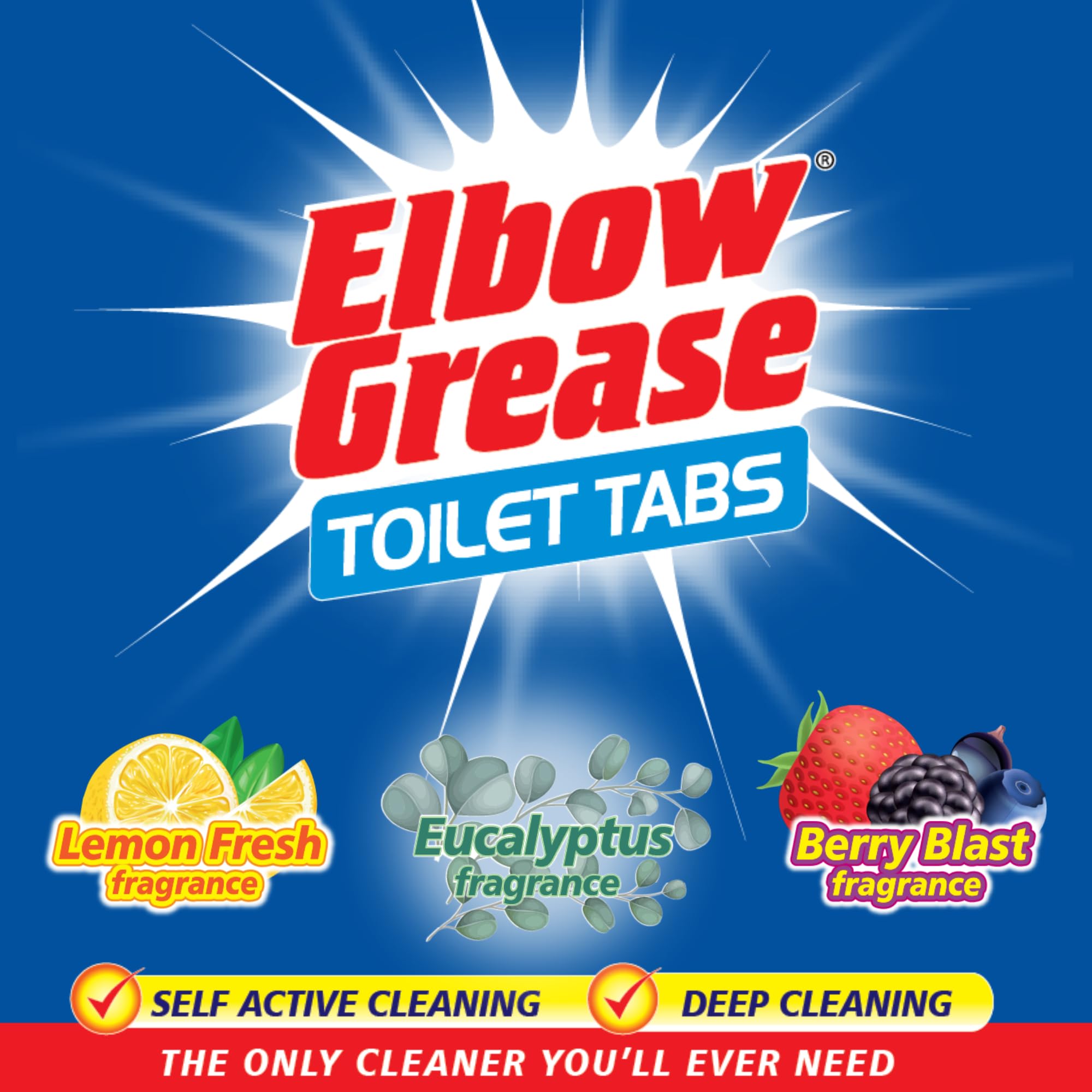 Elbow Grease Toilet Cleaner Tabs - Eucalyptus Scent | 10 Count | Removes Limescale