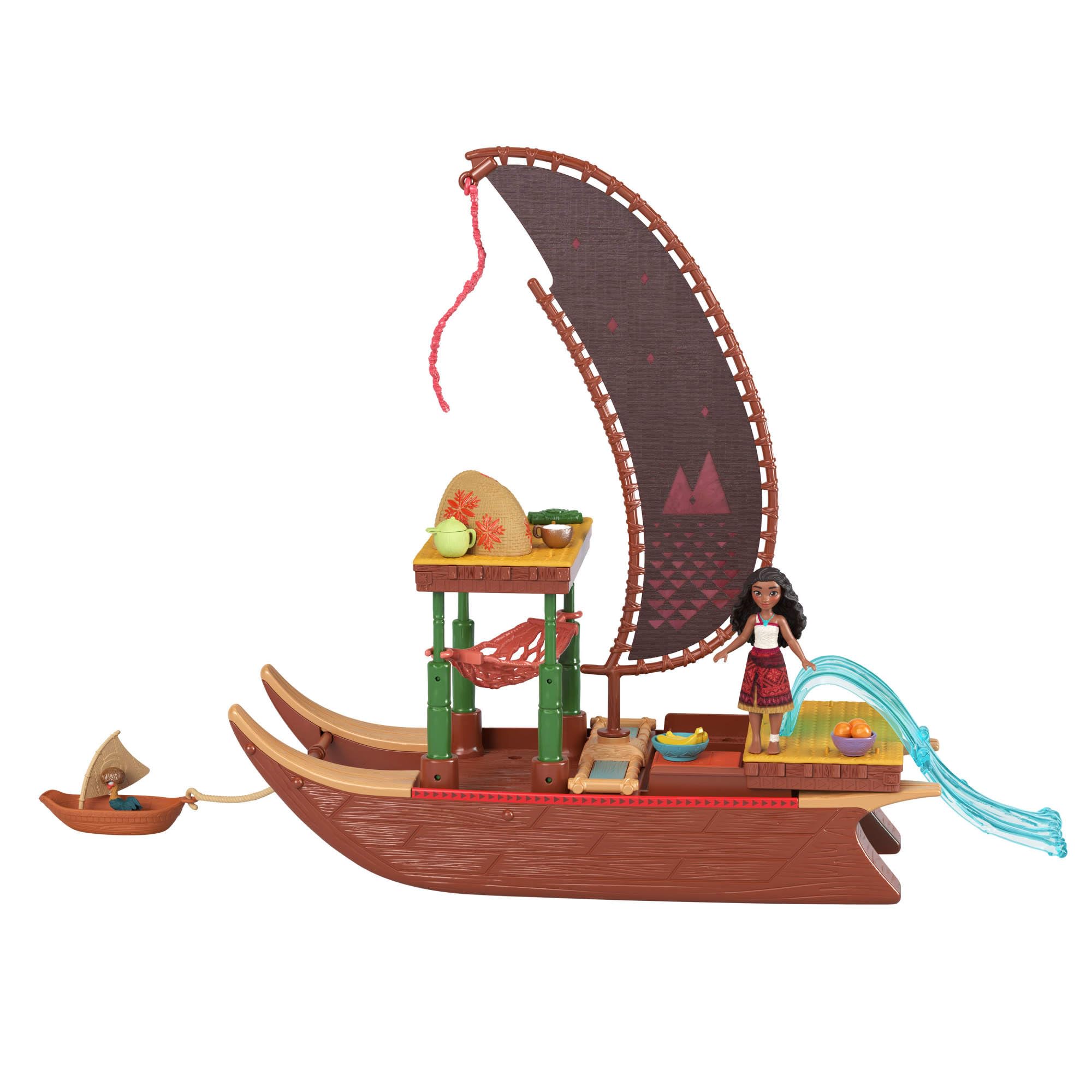 Mattel Disney Moana 2 Adventure Canoe Playset - Floating Playset with Posable Doll & 6 Transforming Areas for Ages 3+ 6