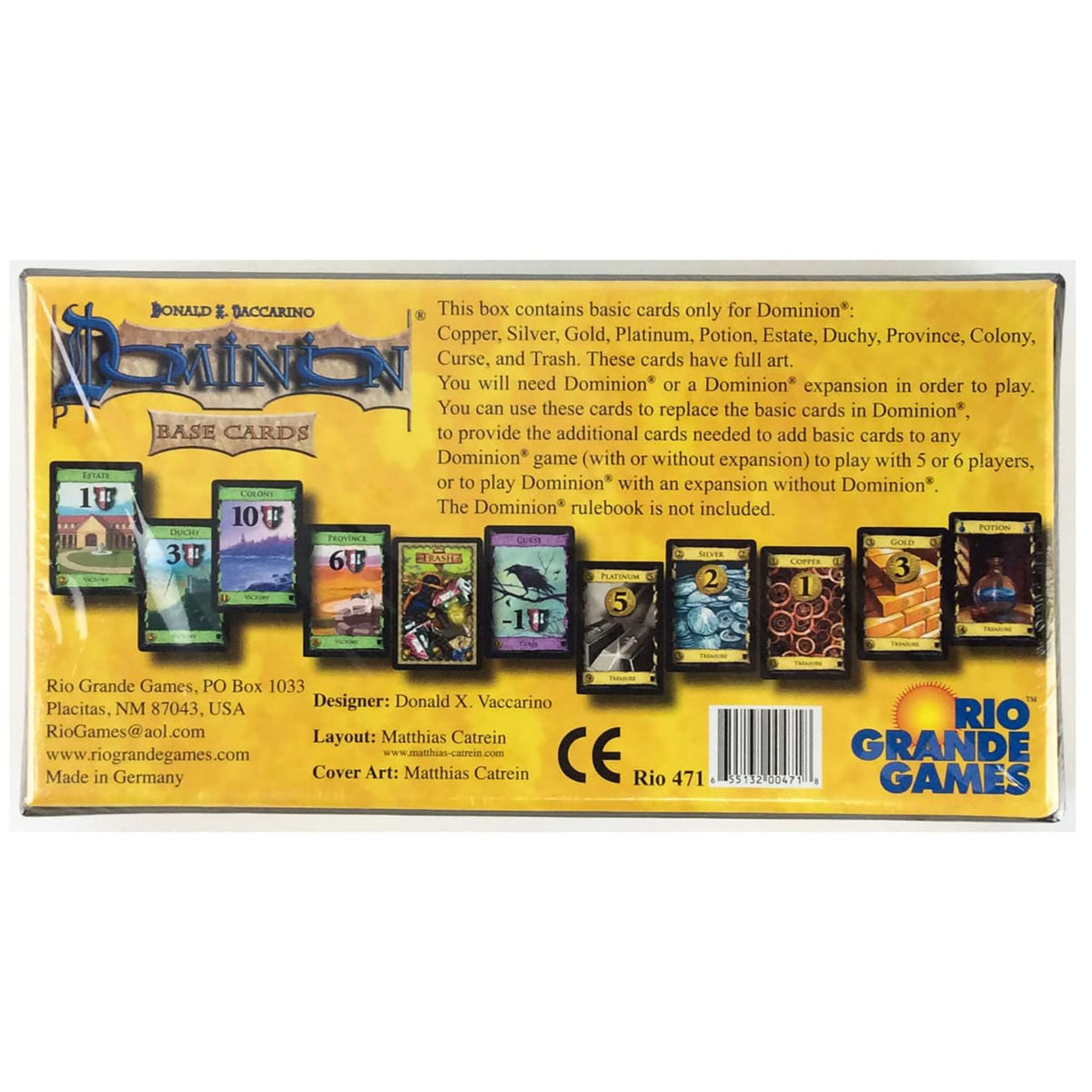 Rio Grande Games Dominion Base Cards - Expansion Compatibility | Standard Edition | Ages 14+
