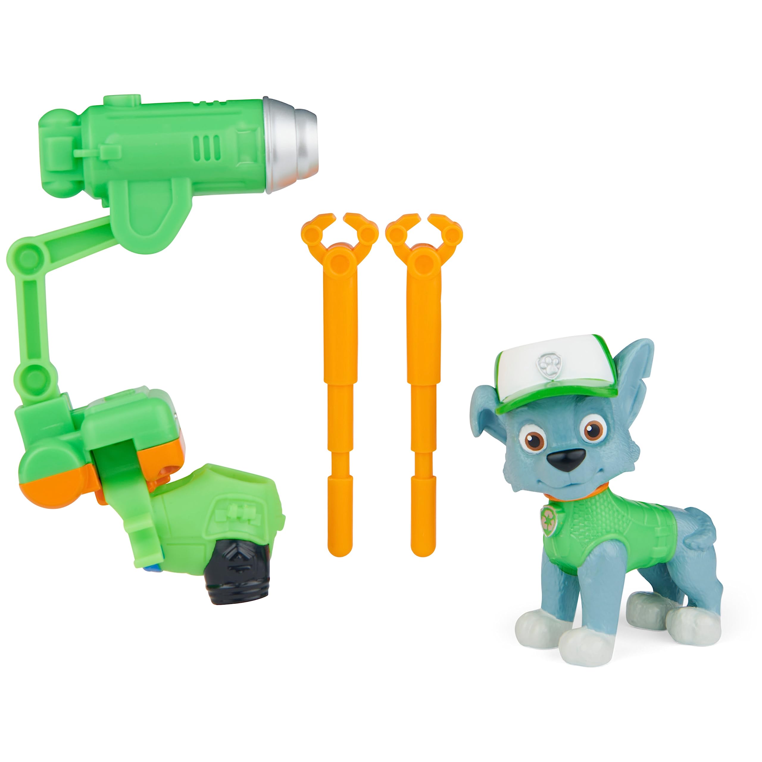 Paw Patrol Rocky Action Figure with Clip-on Backpack and 2 Projectiles - Movie Collectible Toy for Kids 3+ 9