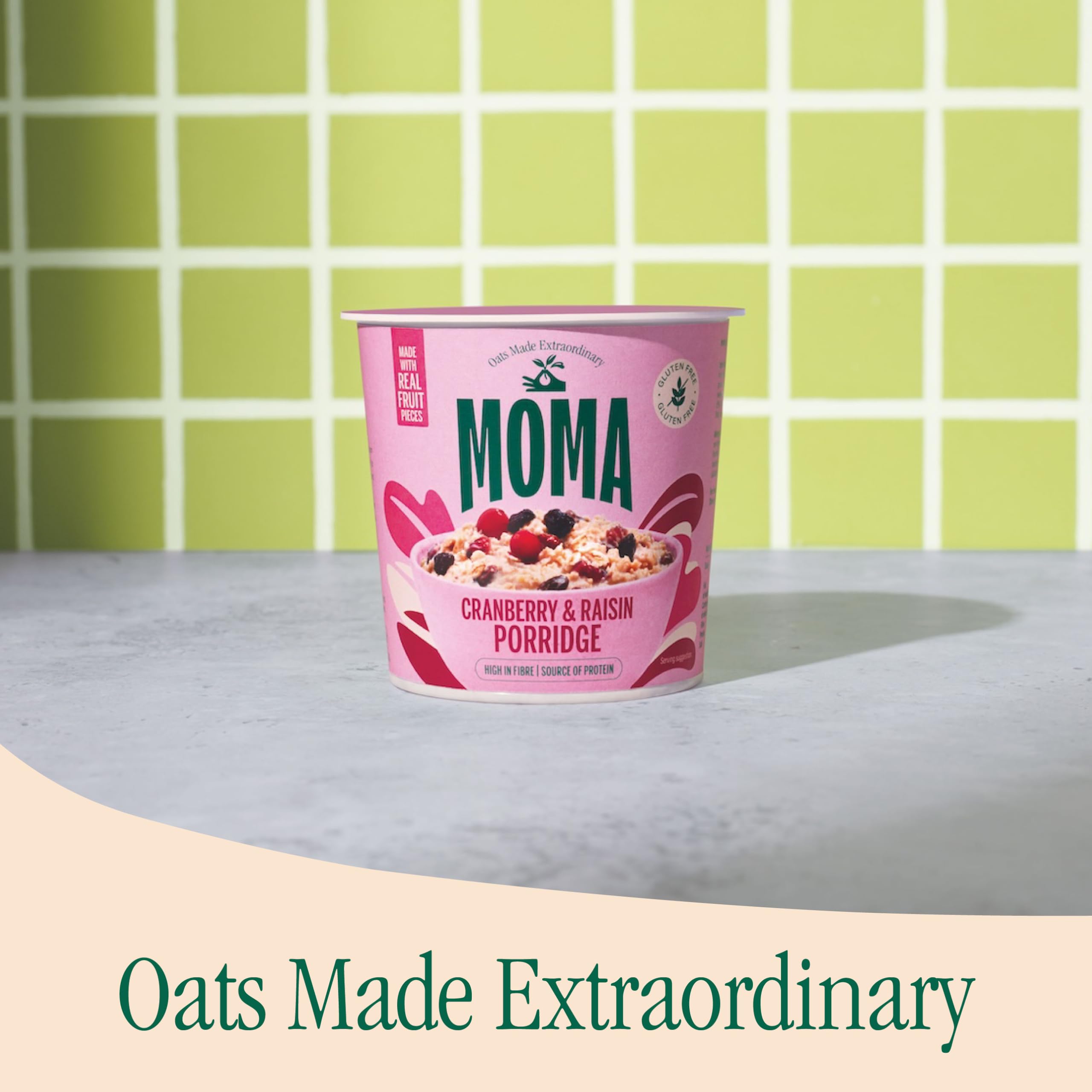 MOMA - Cranberry & Raisin Instant Porridge Pots - Pack of 12 x 70g - Gluten Free, High Fibre, Source of Protein 6