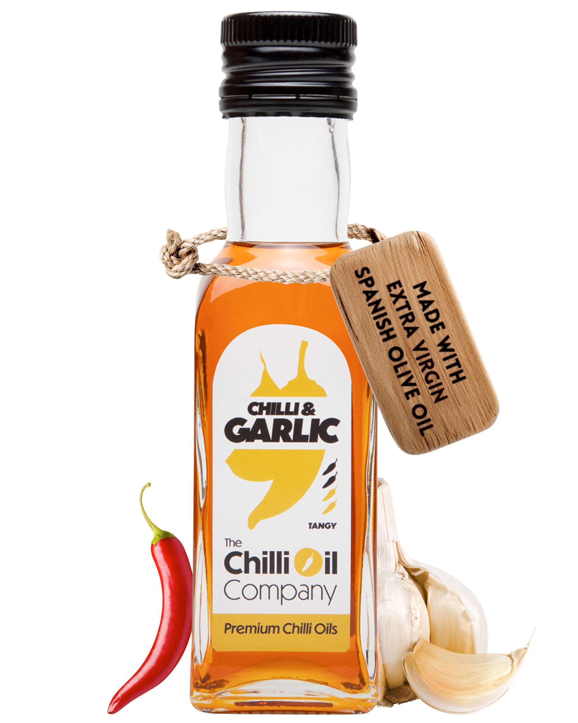 The Chilli Oil Company - Chilli with Garlic 125ml - Medium Hot Sauce with Spanish Extra Virgin Olive Oil