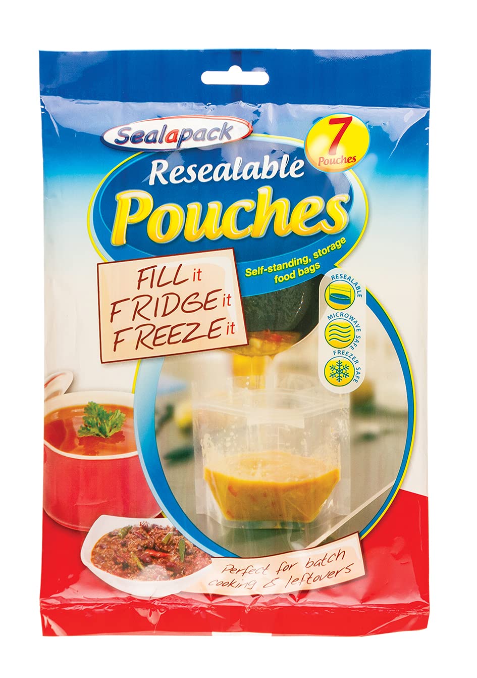 Sealapack Re-Sealable Pouches - Clear, Freezer & Fridge Safe, Cook & Freeze Food Storage Bags 2