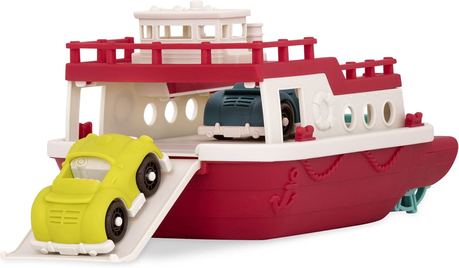 Wonder Wheels by Battat VE1059Z Ferry Floating Bath Toy Boat with Cars - Floating Playset for Toddlers 12 Months and Up