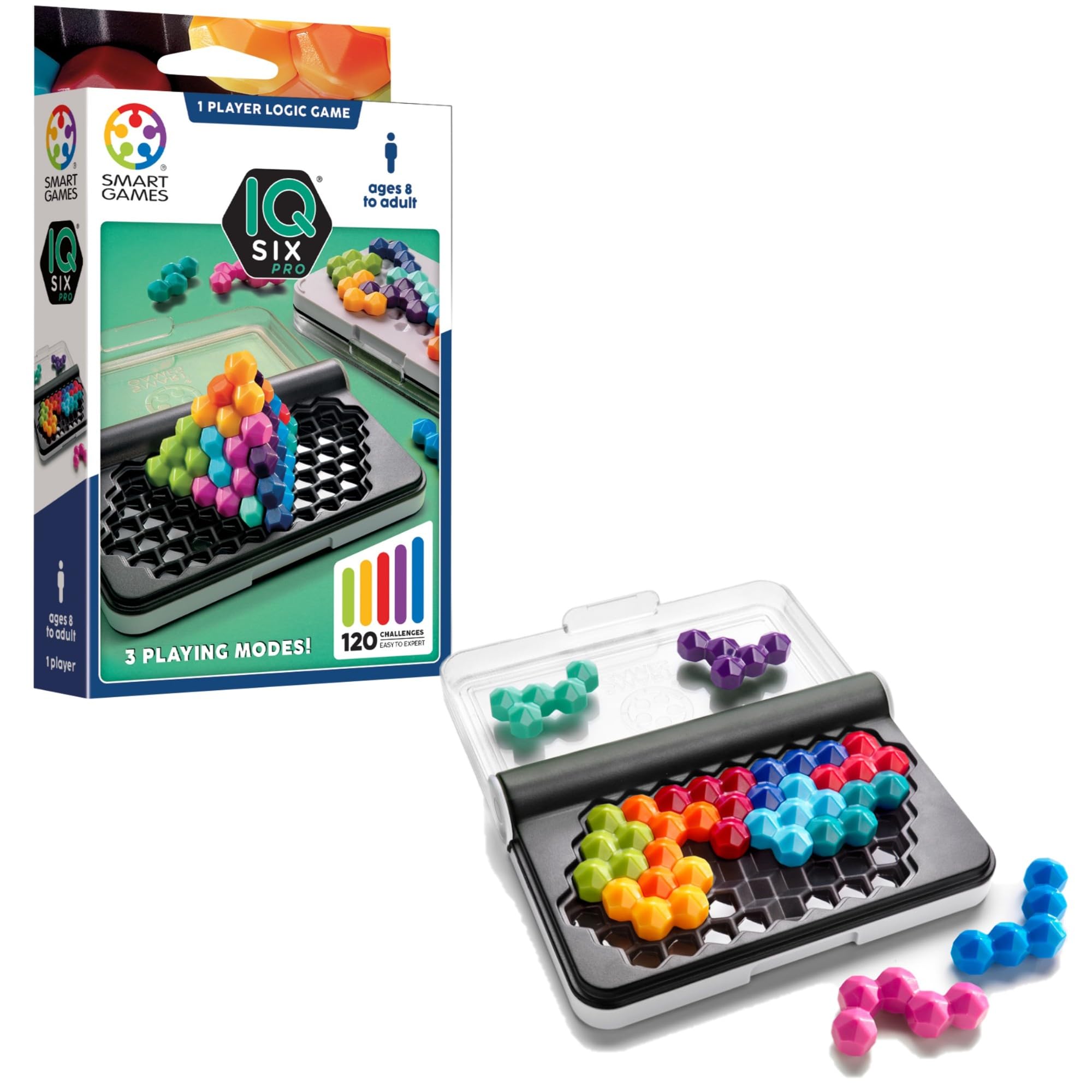 SmartGames IQ Six PRO Electronic Game | Portable | Multicolor | 1 Player