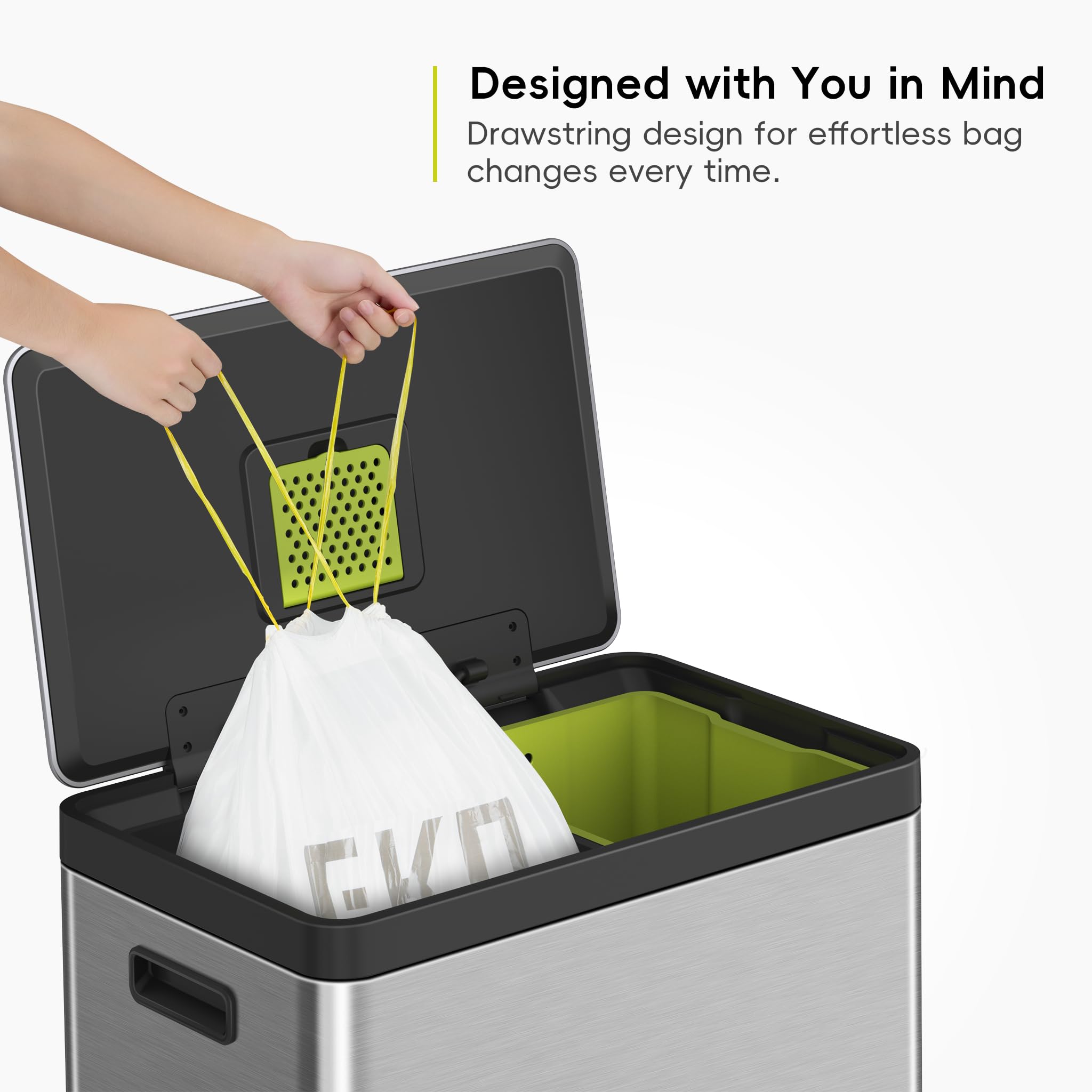 EKO Heavy Duty 18-30L Drawstring Bin Bags, Leakproof & Tear-Resistant Kitchen Bin Liners, 49 x 70 cm, 20 Count, Code F-1 9