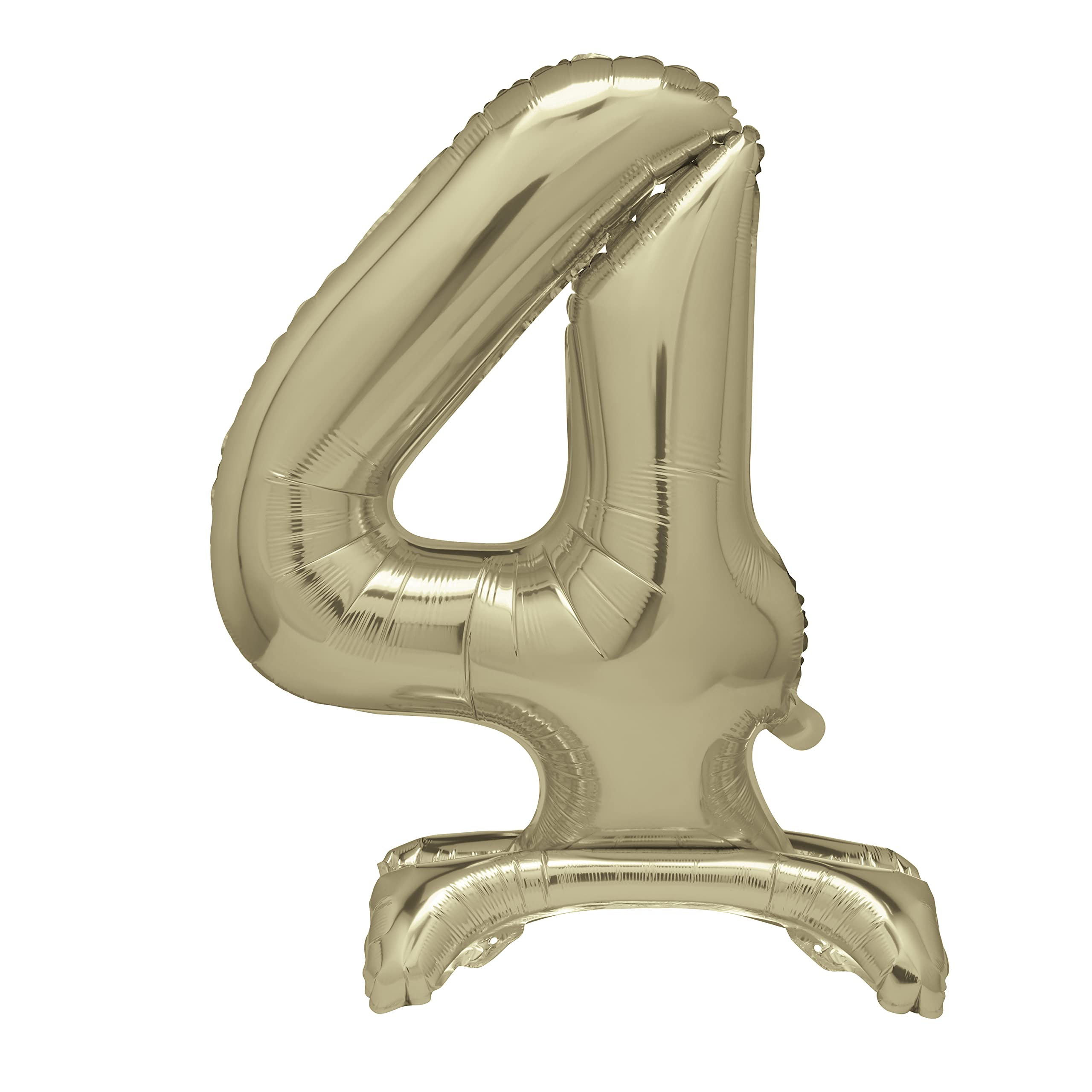 Gold Standing Number 4 Foil Balloon 30" - Giant Shaped Party Decoration 1