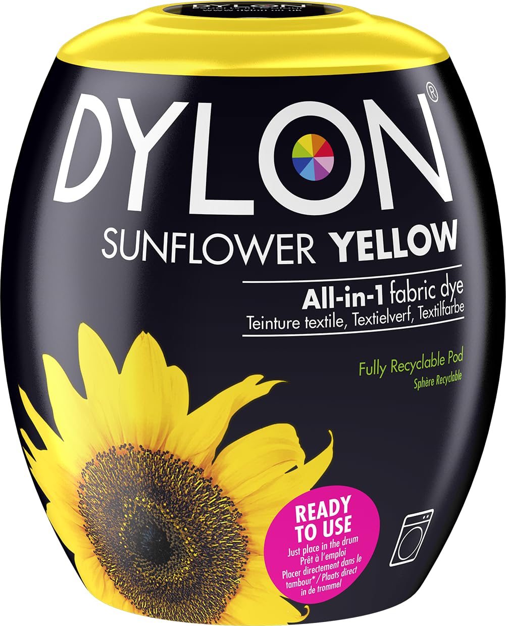 Dylon Washing Machine Fabric Dye Pod - Sunflower Yellow, 350g 1