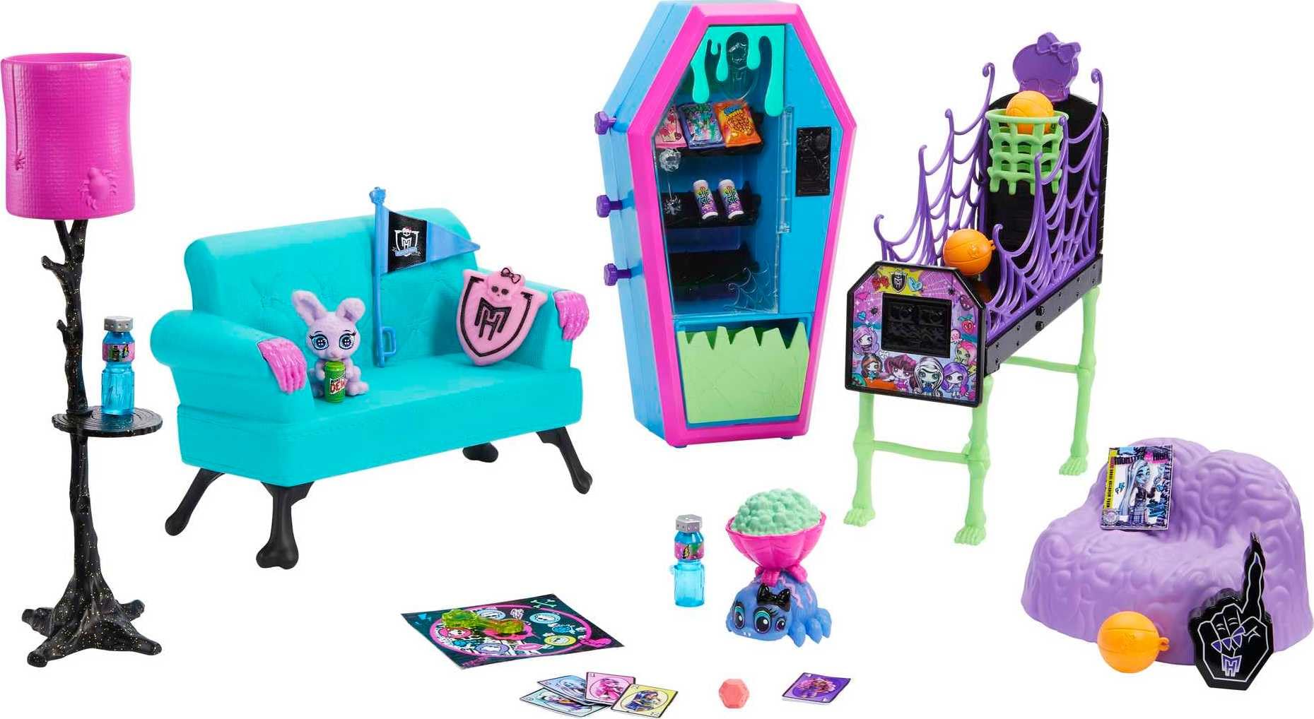 Monster High Student Lounge Playset with Doll House Furniture and Themed Accessories