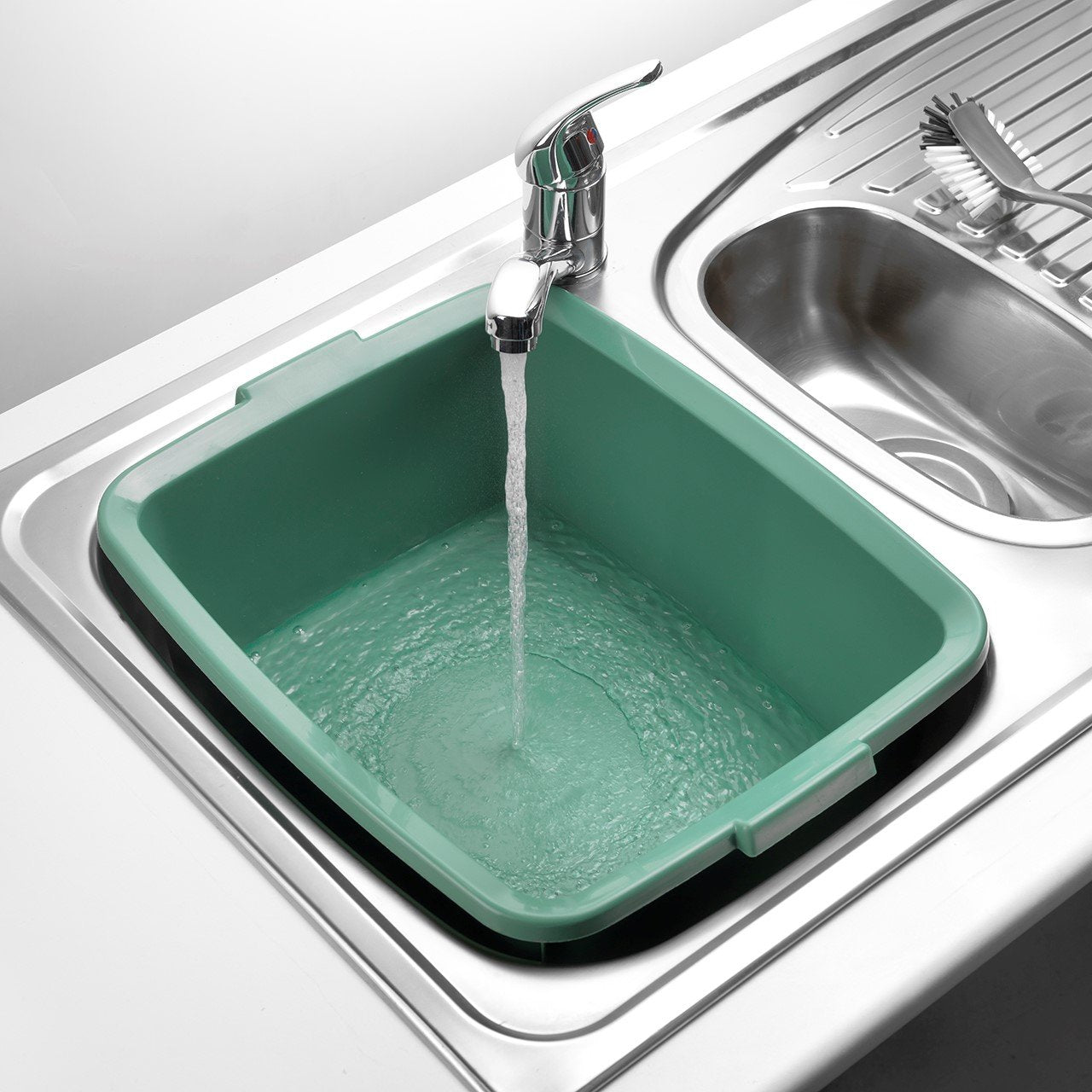 Addis Washing Up Bowl Utility Butler Sink Bowl | 12 Litre Capacity | Sage Green Plastic 4