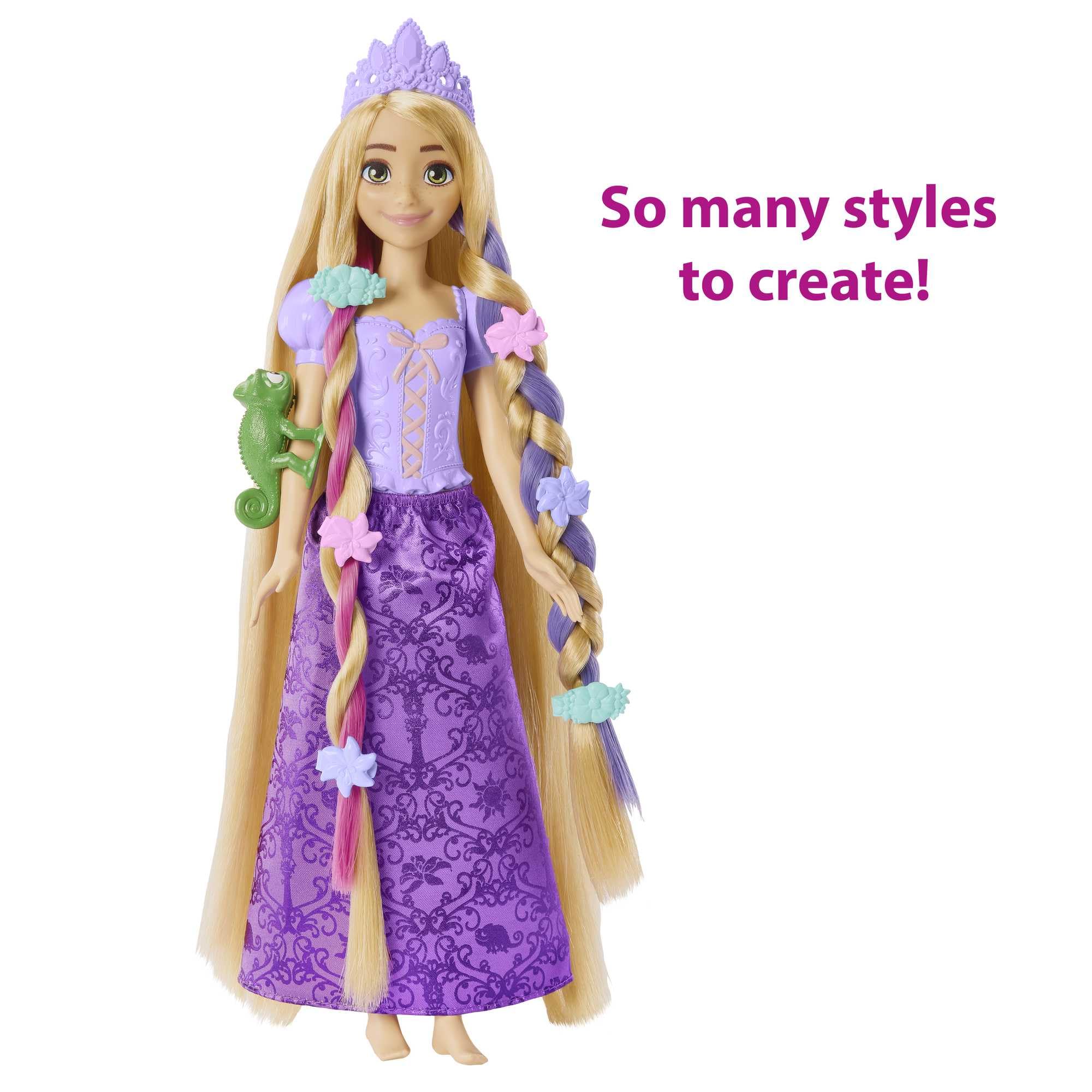 Disney Princess Rapunzel Doll with Color-Change Hair Extensions and Styling Accessories 14