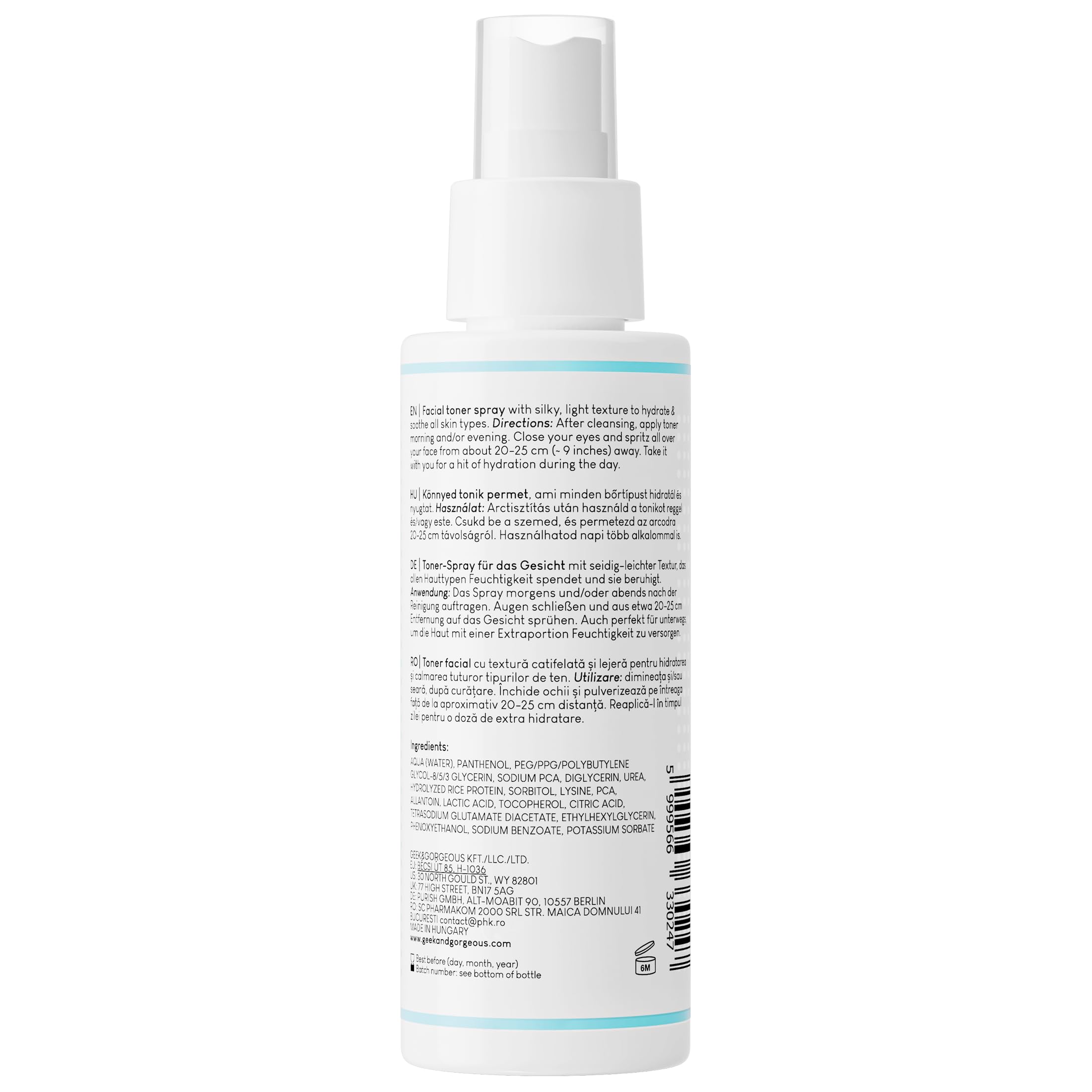 Geek & Gorgeous Liquid Hydration Facial Toner Spray - 5% Panthenol & Allantoin | 110 ml