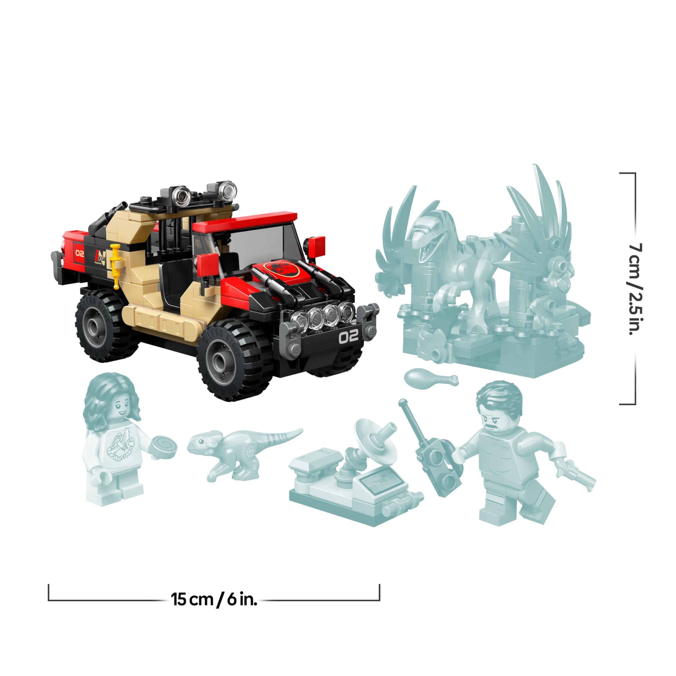 LEGO Jurassic World Raptor Off-Road Escape 76972 Building Set | Ages 6+ | Includes 2 Dinosaurs 9