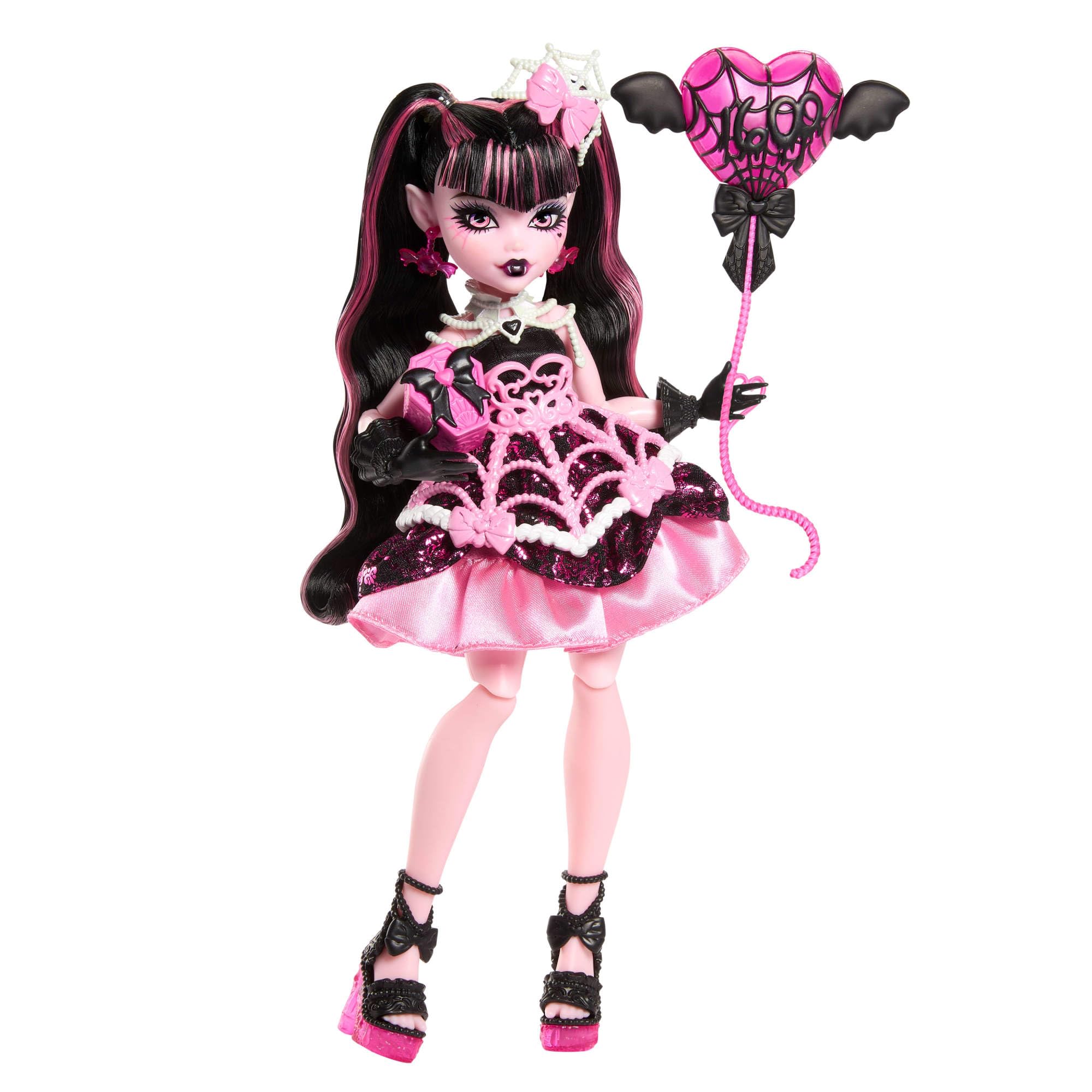Monster High Draculaura Scary Sweet Birthday Doll in Pink Party Dress with Accessories 1