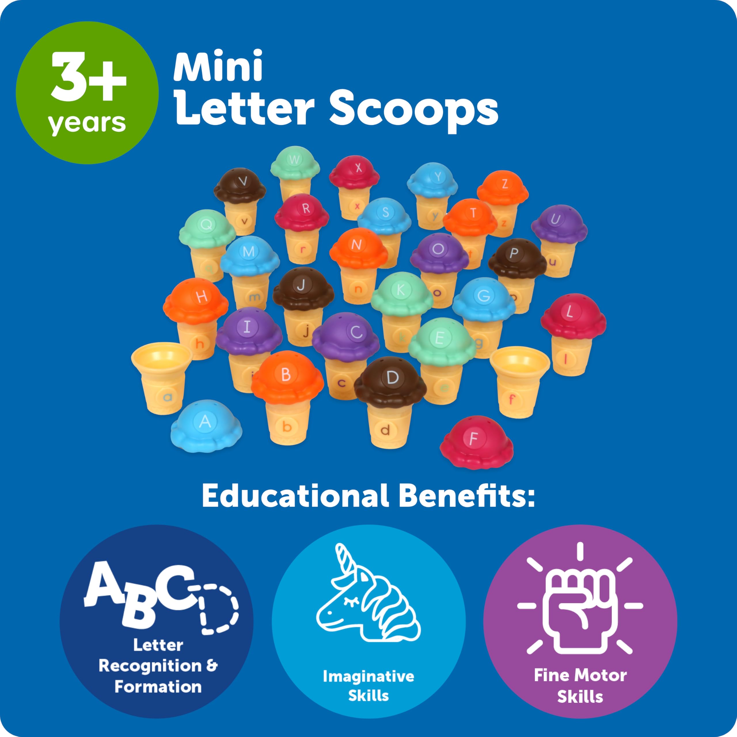 Learning Resources Mini Letter Scoops - Alphabet Learning Toy for 3 Year Olds