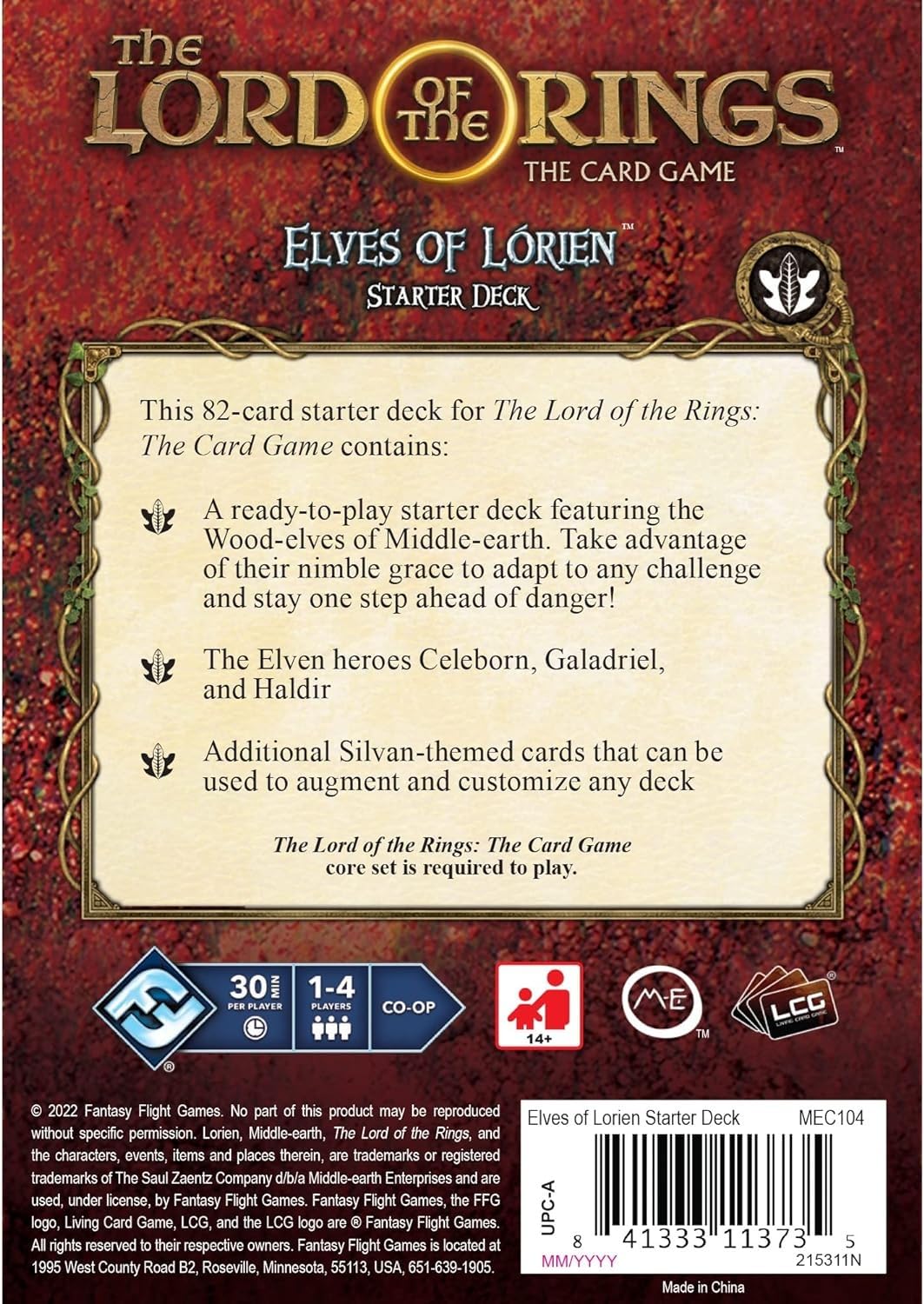 Fantasy Flight Games Der Herr der Ringe: Das Kartenspiel Elves of Lórien Starter Deck