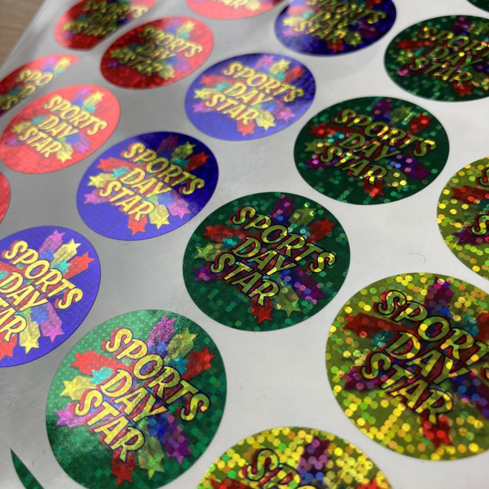 SuperStickers Sports Day Star Variety Pack - 125 x 28mm Sparkly Stickers for Positive Reinforcement 4