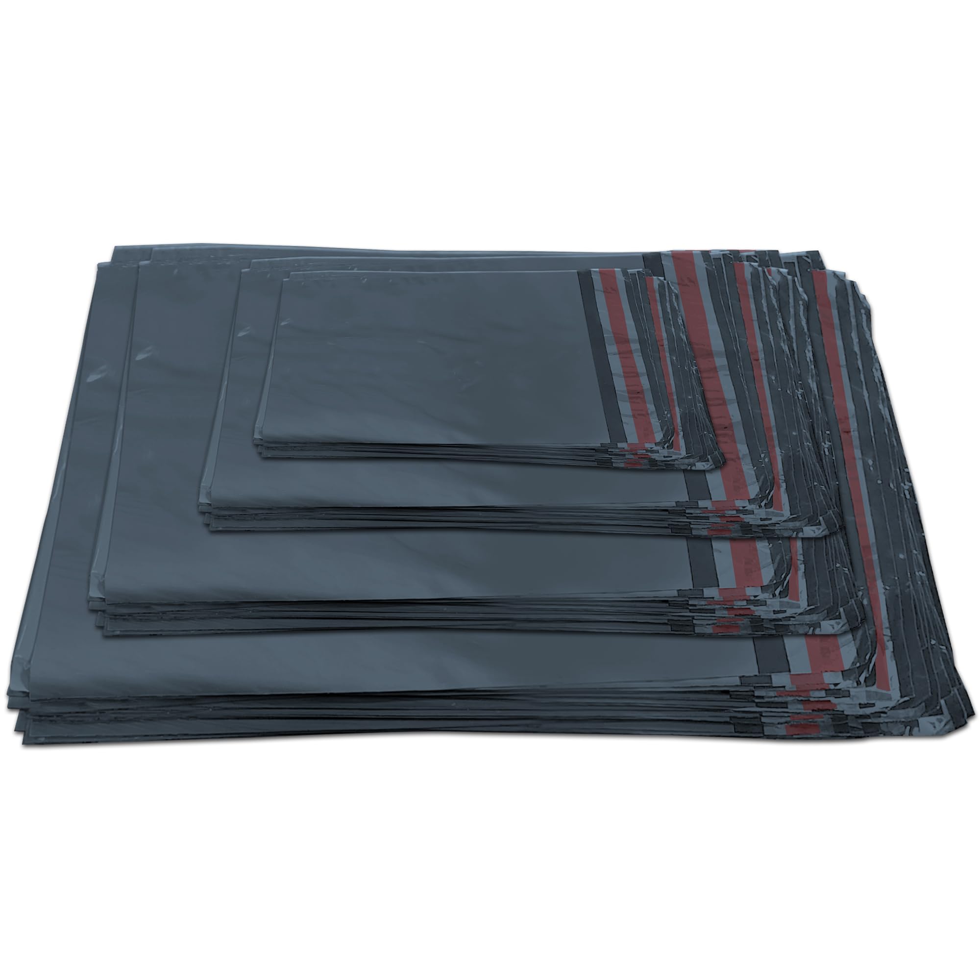 YUNJU Grey Mailing Bags - 100 Count | Opaque 60 Micron Film | Self-Seal Closure